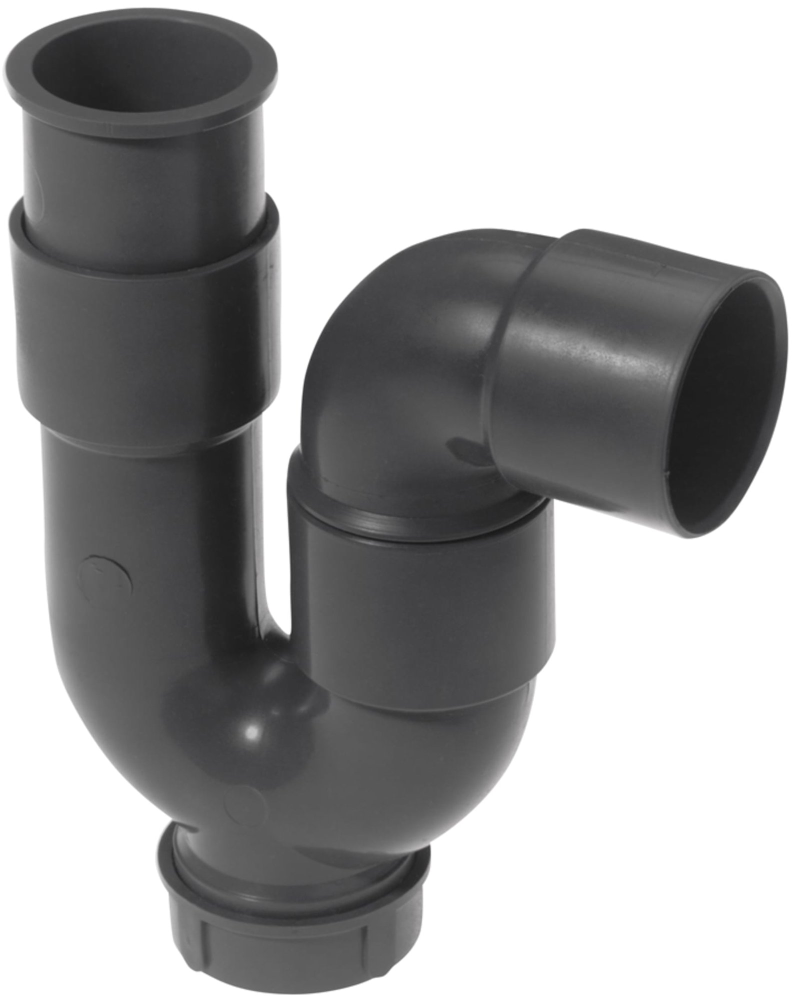 Walraven, McAlpine, Lijmsifon model P, 40x40mm, tot 50mm in hoogte verstelbaar, grijs (voor wastafel of gootsteen afvoer)