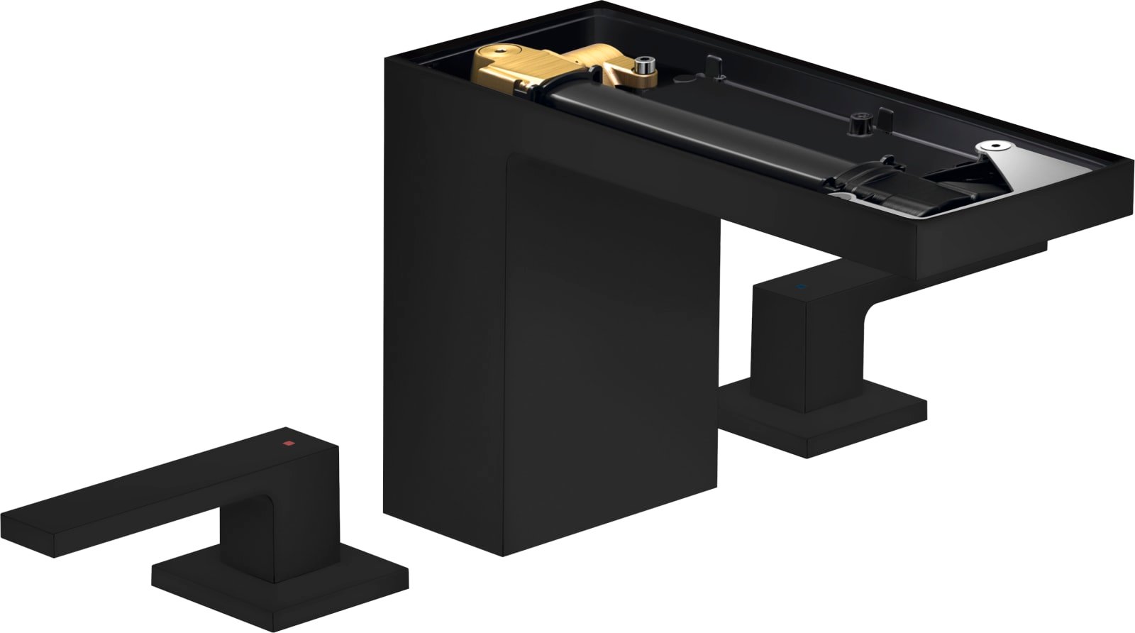 Axor MyEdition 3-gats wastafelmengkraan 110 zonder plate matt black