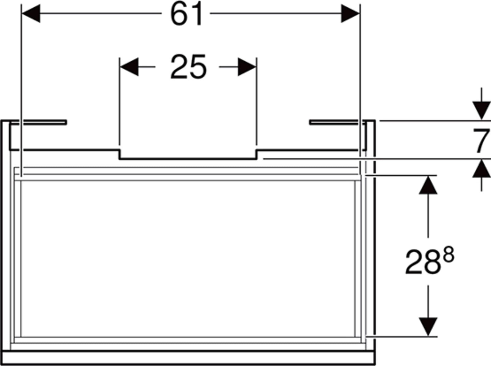 Geberit Renova Plan wastafel onderkast, met lade 75cm, licht noten hickory