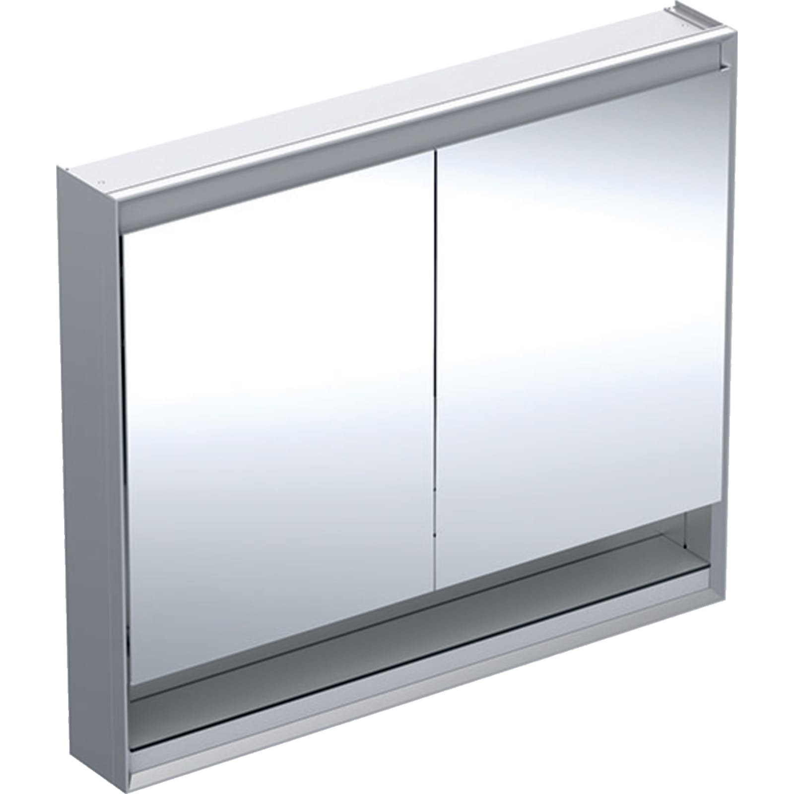 Geberit ONE opbouw spiegelkast met nis met twee deuren 105x90cm ComfortLight aluminium