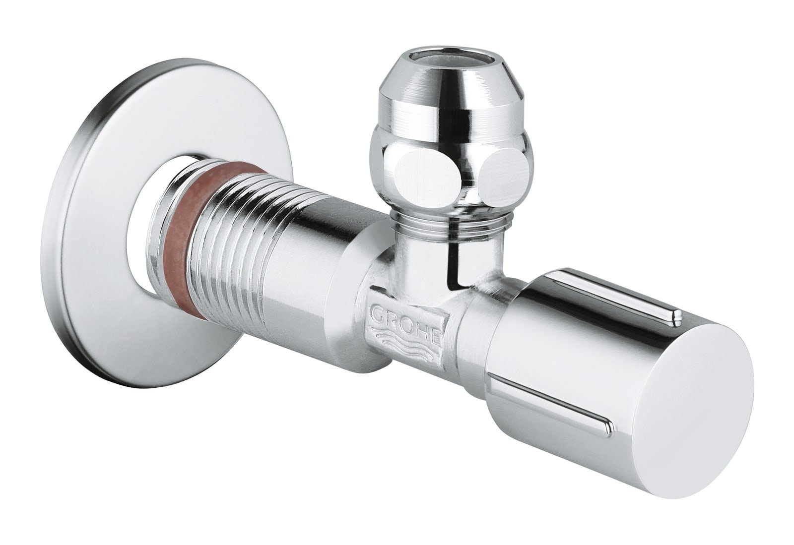 Grohe Hoekstopkraan 1/2'' x 3/8'' (teflon dichtingsring op schroefdraad) knelkoppeling, metalen greep thumbnail 2