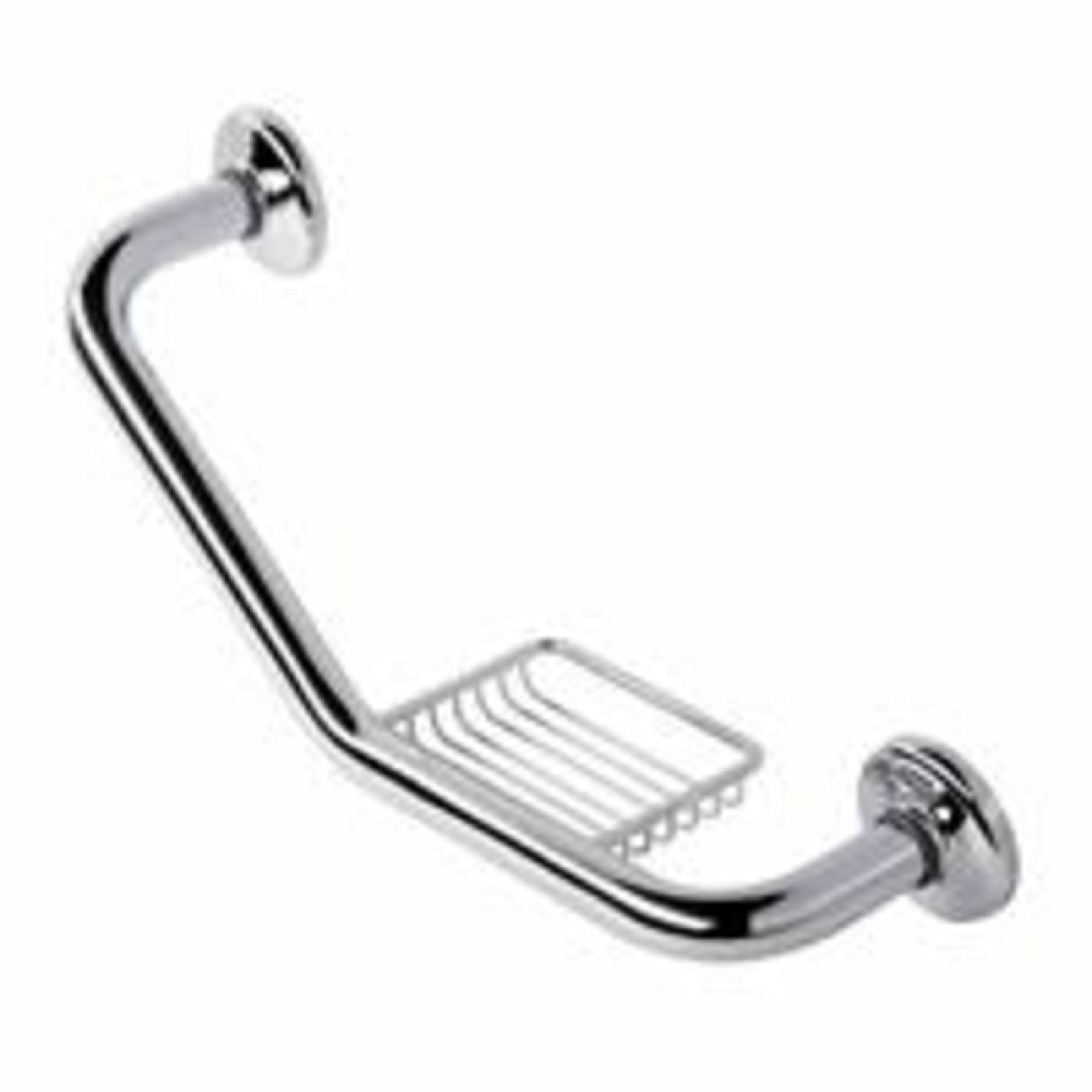 Geesa Hotel wandgreep messing, verchroomd, met zeephouder, dxl 115x438mm, chroom