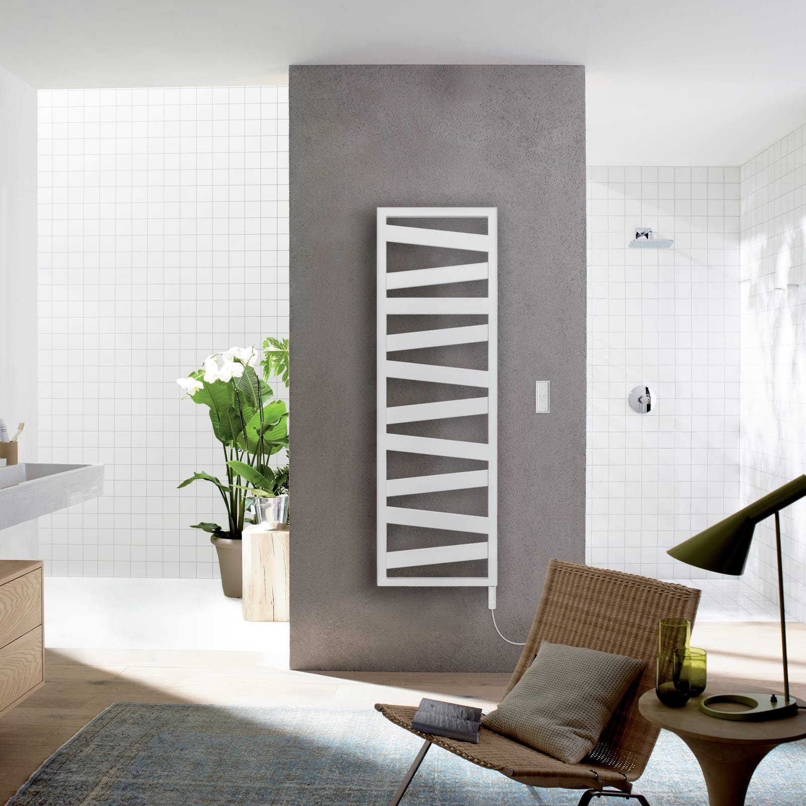 ZEHN Ribbon EL badkamerradiator 1695x500 600W IHC bediening RAL9016