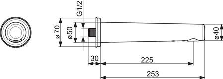 Hansaelectra elektronische wand-/tapkraan voor aansluiting op koud of voorgemengd water, sprong 225mm. Met Bluetooth, met batterij