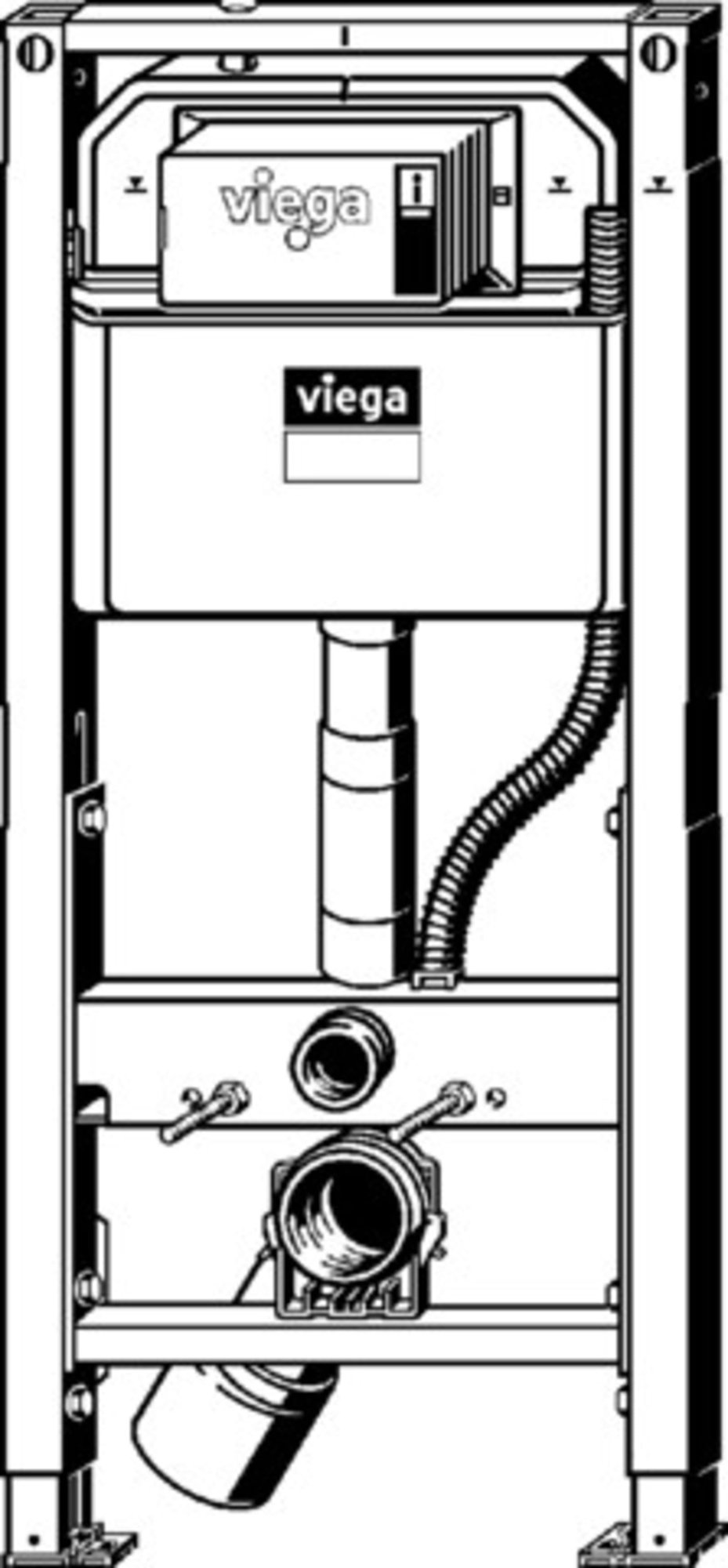 Viega Prevista toilet element keramiek hoogte verstelbaar met douche-?WC-?aansluiting 1120 X 500 mm