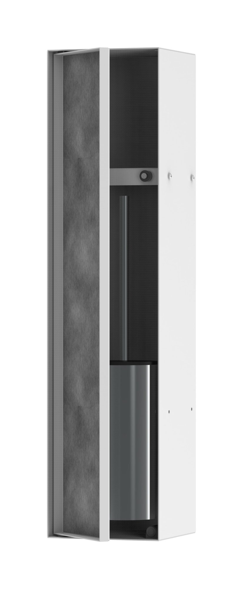 Hansgrohe XtraStoris Rock inbouw toiletborstelhouder, planchet, betegelbare deur mat wit