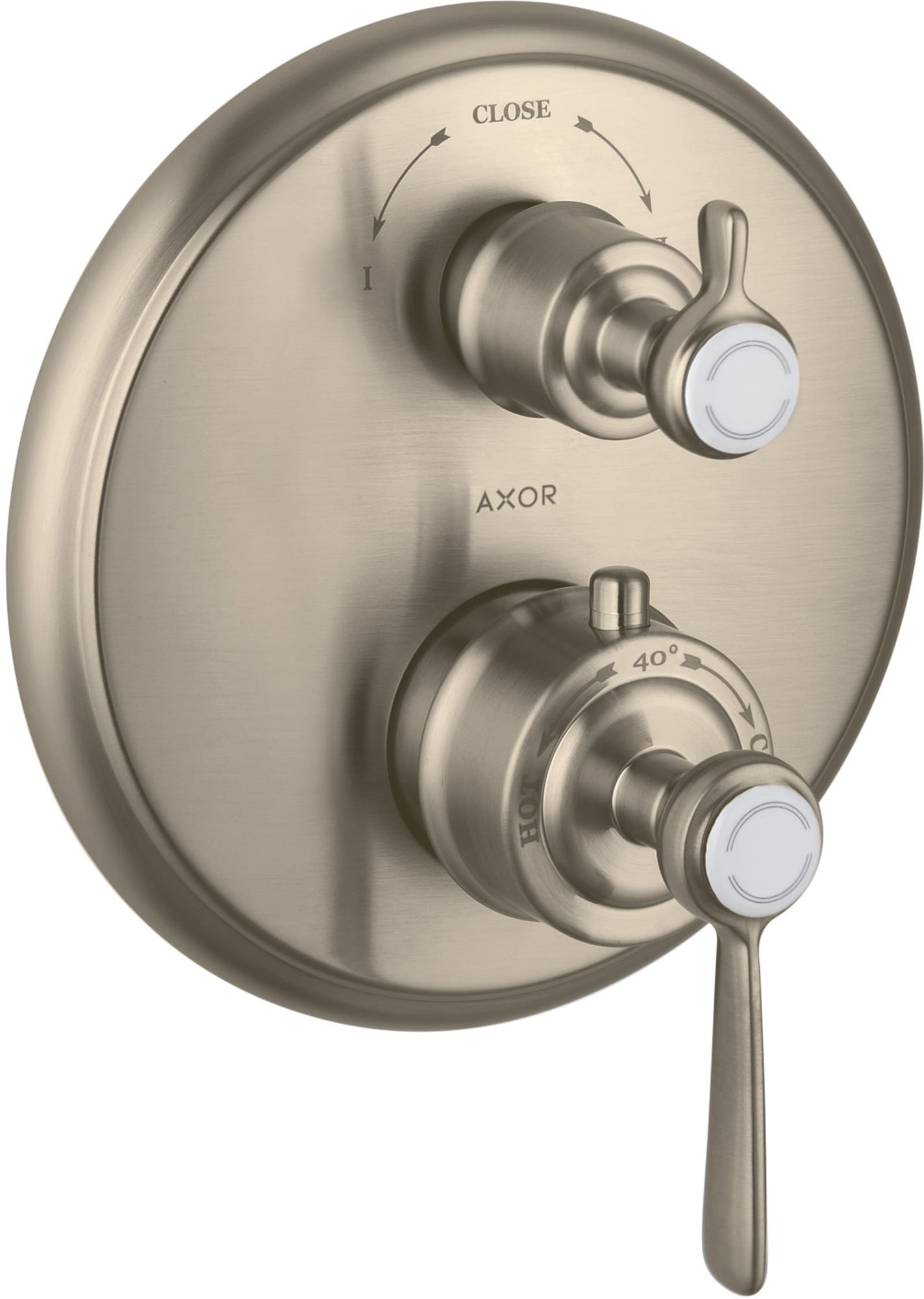 AXOR Montreux afbouwdeel inbouw thermostaat met stop- en omstelkraan brushed nickel