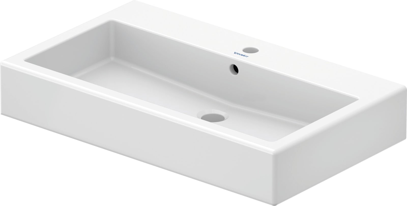 Duravit Vero Wastafel 800 mm Wit Hoogglans, kraanvlak, aantal kraangaten per wasplaats: 1, overloop, geslepen – 0454800027