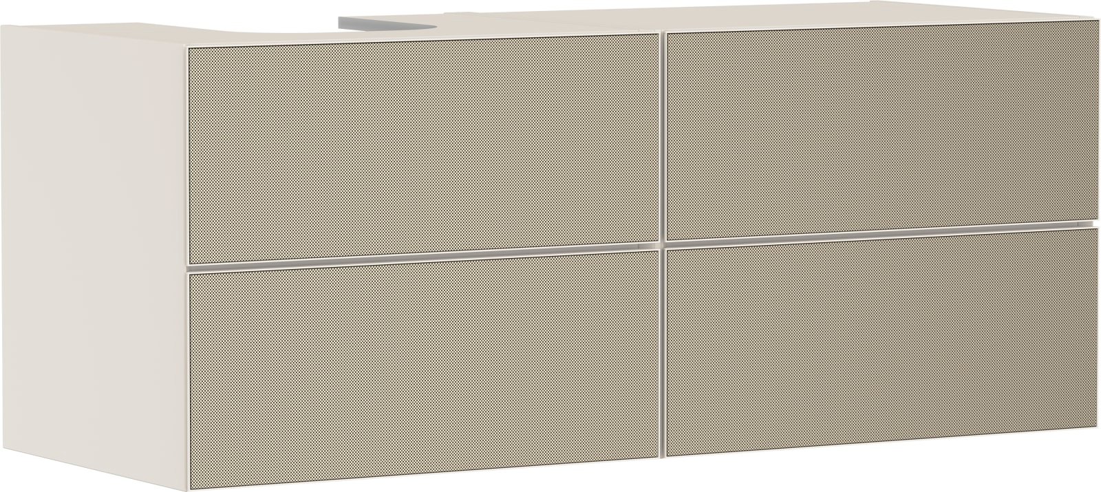 Hansgrohe Xevolos E meubel Sand Matt Beige 1370/550 met 4 lades consoles met countertop inbouw wastafel geslepen links (1200771506)