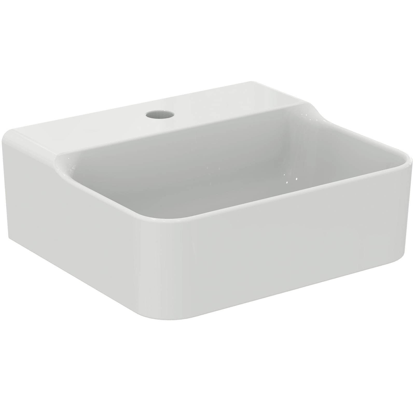 CONCA | FONTEIN 400X350X165 MM GLANZEND WIT, 1 KRAANGAT, ZONDER OVERL