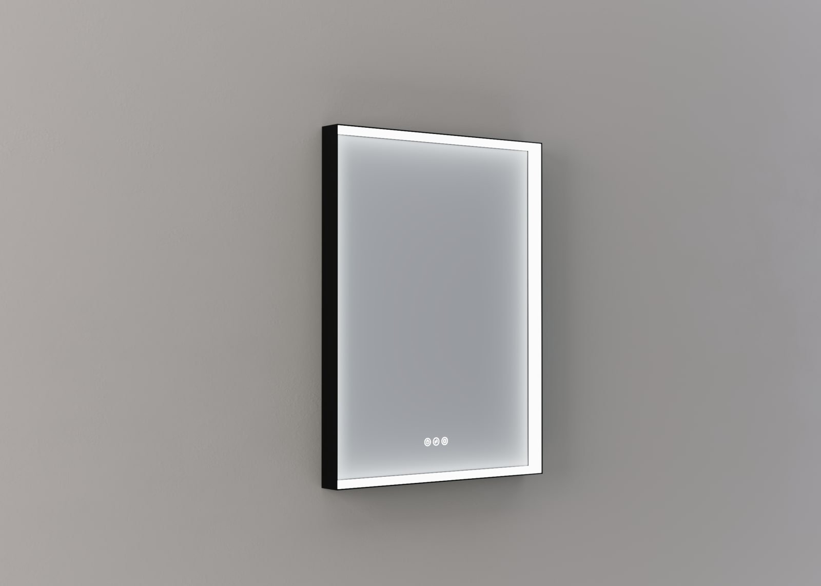 Blue Label Mette spiegel Nea, rechthoek 60x80cm. Indir. LED rondom, kleurwissel, dimfunctie, memory, touchbedeining, mat zwart kader