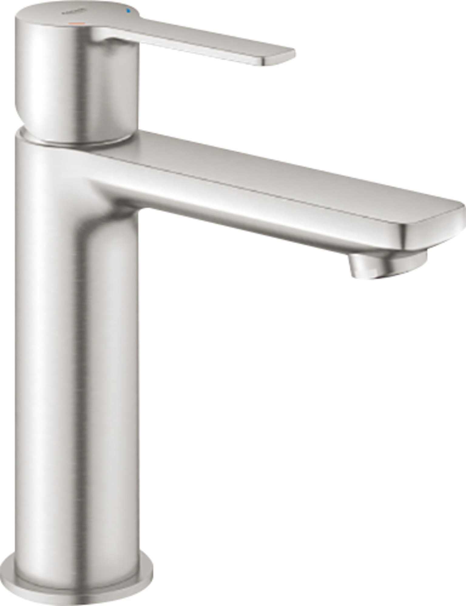 Grohe Lineare New, Wastafelmengkraan, S-size, PO waste, eengreeps, 1-gats, 180mm hoogte, 128mm uitloop, vast, supersteel thumbnail 2