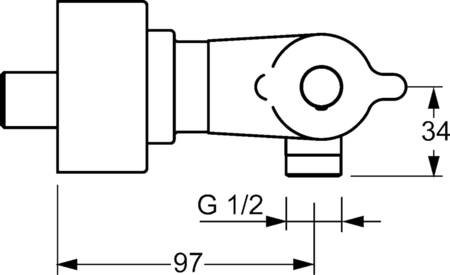 HansaMedipro Thermostaat-mengkraan voor douche , DN 15 (1/2") voor wandopbouw met bescherming tegen verbranden. thumbnail 4