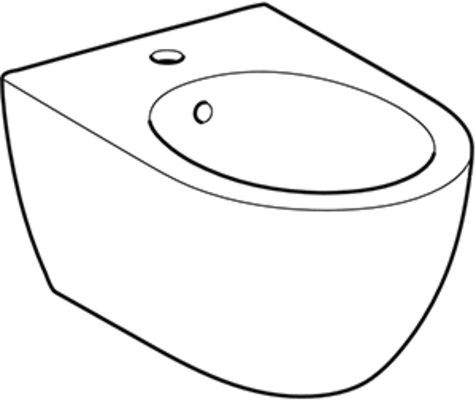 Geberit Acanto wandbidet gesloten vorm: met overloop, wit / KeraTect