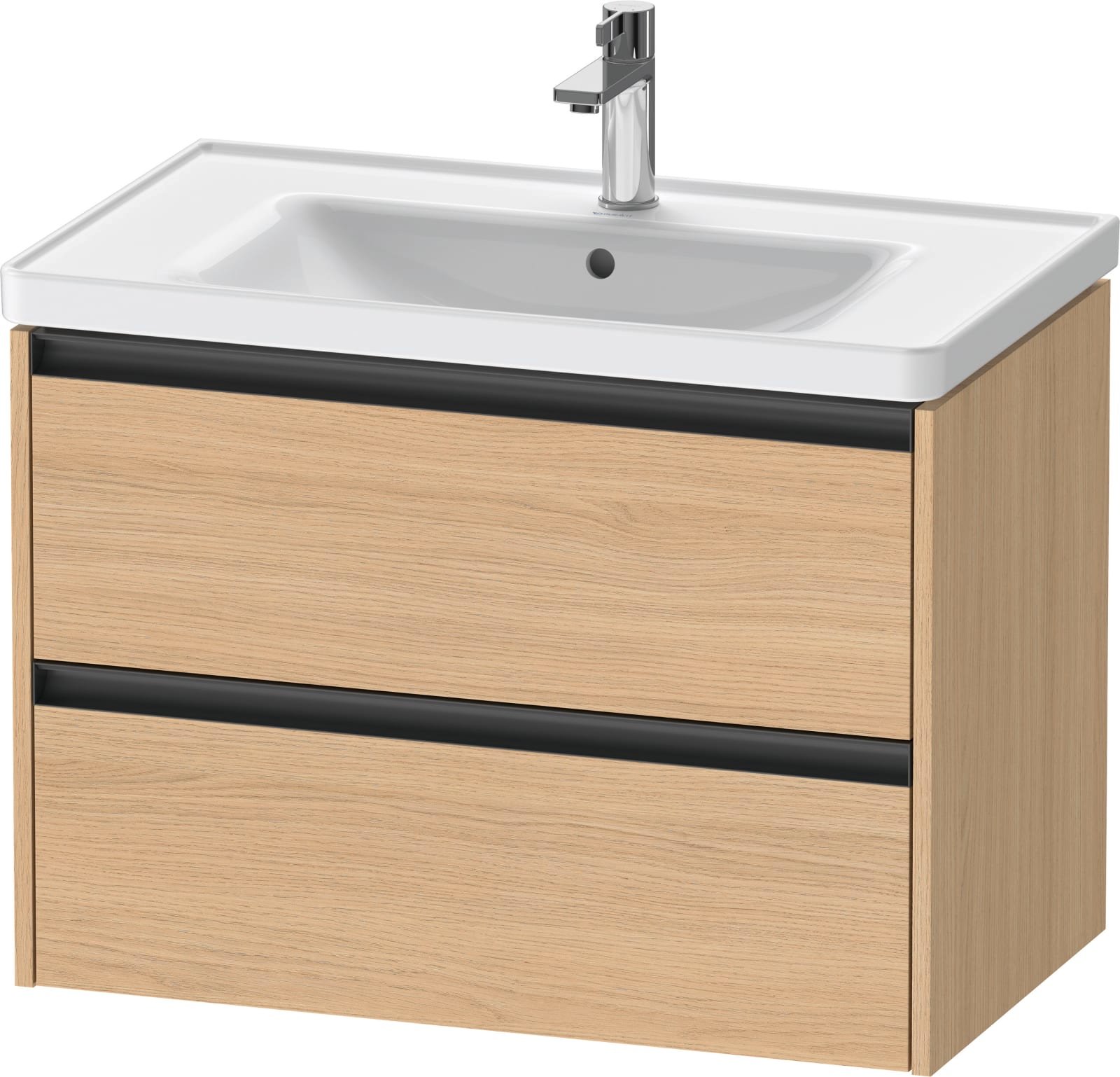 Duravit Ketho.2 Wastafelonderbouw hangend, Natuur eiken Mat, rechthoekig, aantal kleine lades: 2 – K25283030300000