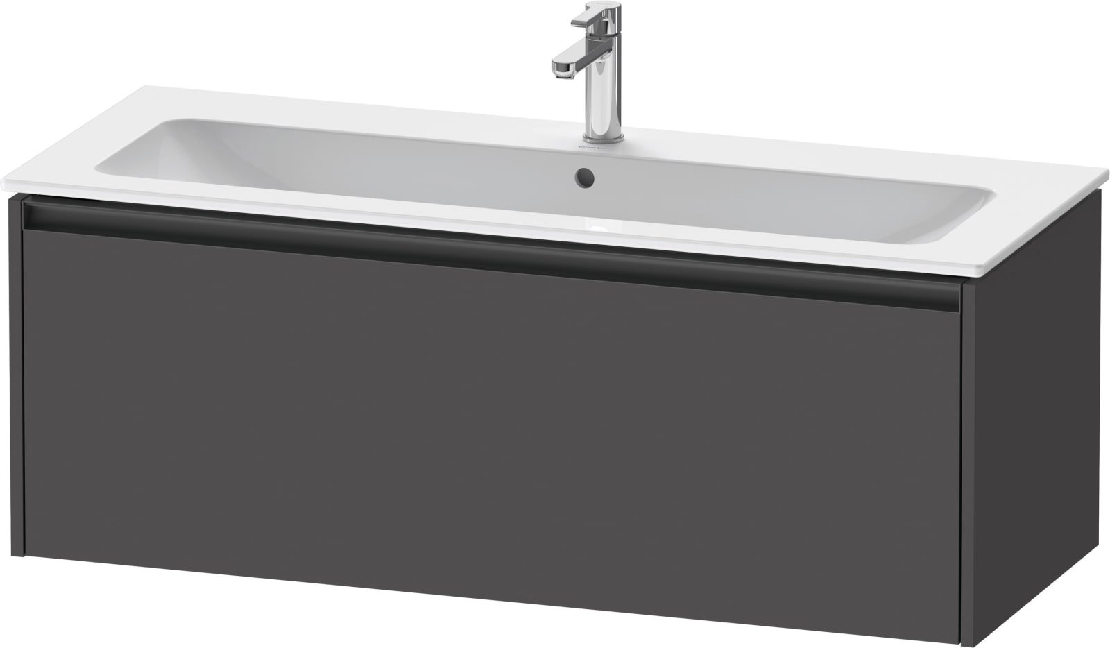 Duravit Ketho.2 Wastafelonderbouw hangend, Grafiet Mat, rechthoekig, aantal grote lades: 1 – K25065049490000