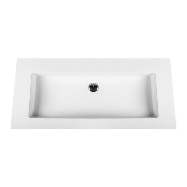 ALONI SOLID SURFACE WASTAFEL ZONDER KRAANGAT (100CM) - WIT