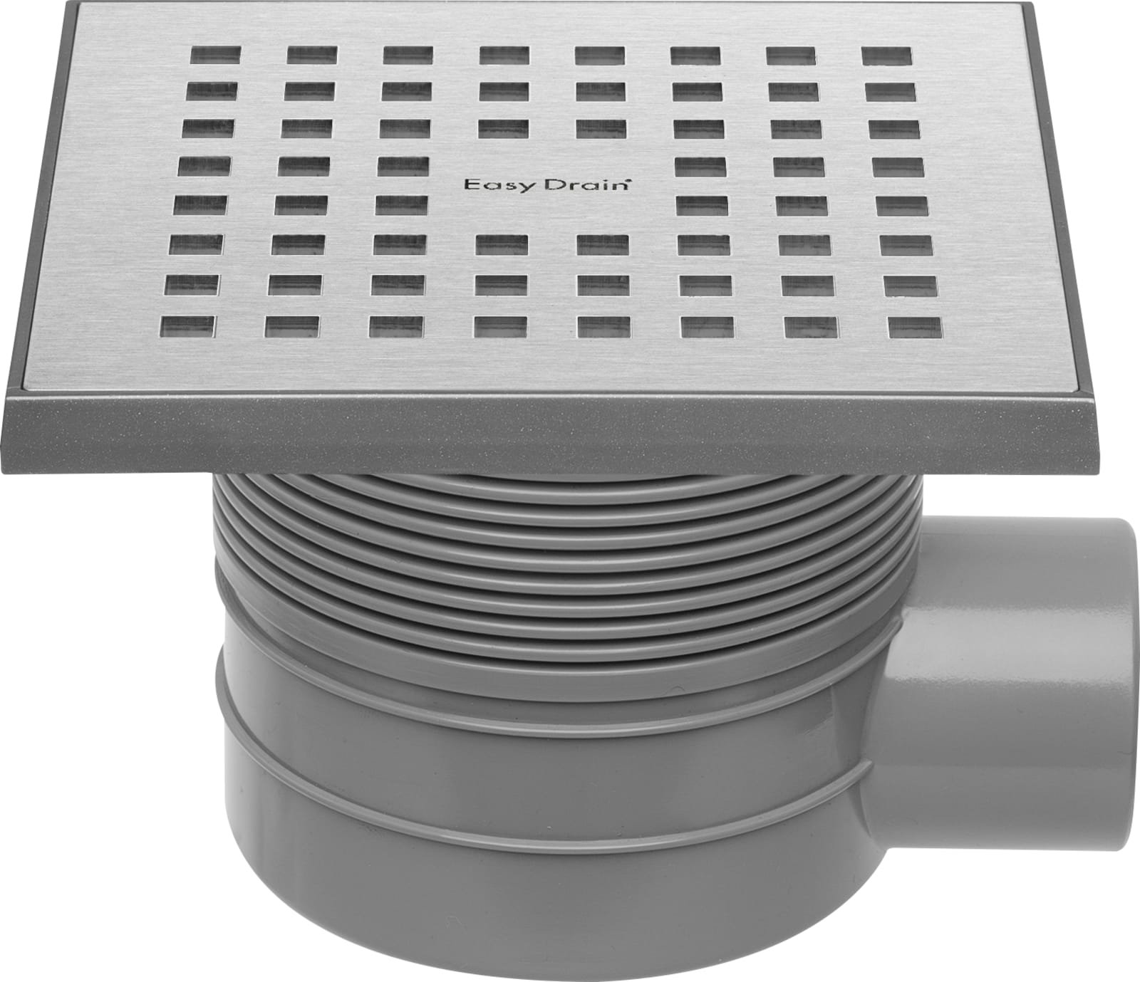 Easy Drain Aqua douche/afvoerput 15x15 cm, hoogte 70mm, met rooster RVS geborsteld MSI
