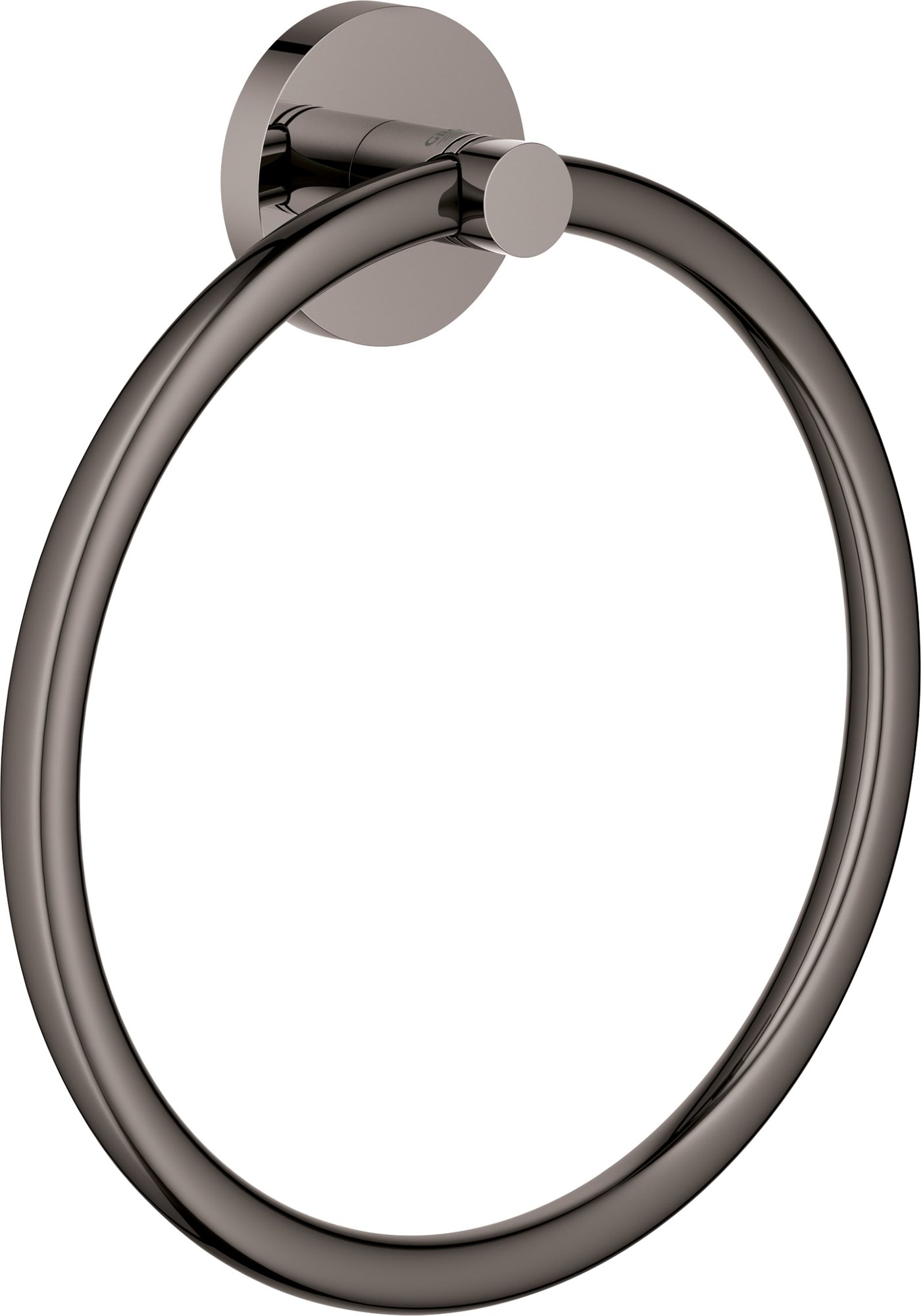 Grohe Essentials, Handdoekring, rond, wand, 1-gats, 180mm diameter, hard graphite