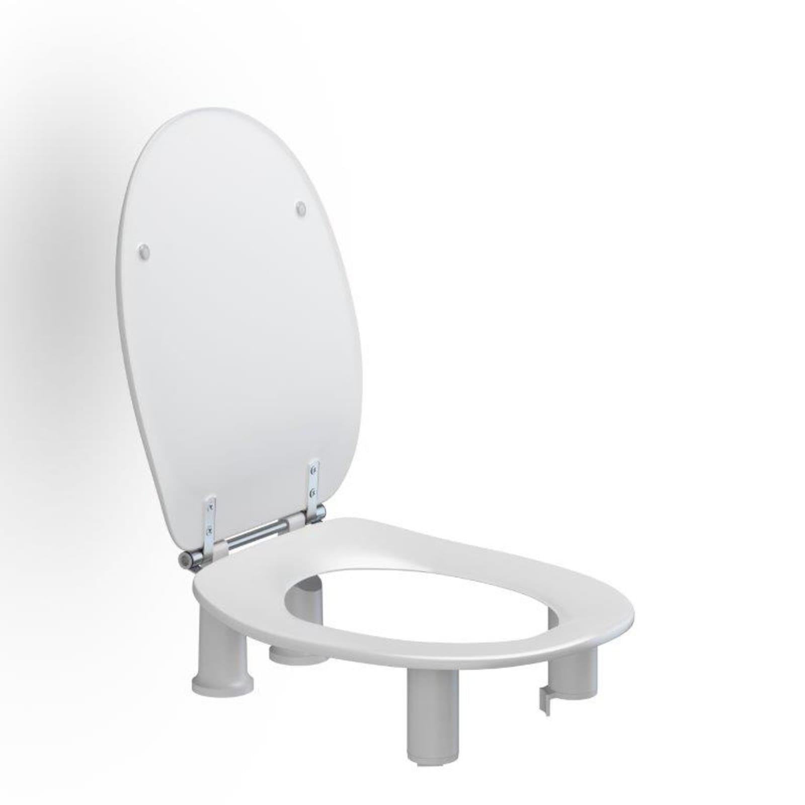 Pressalit Dania toiletzitting 10cm met deksel en spatscherm, wit