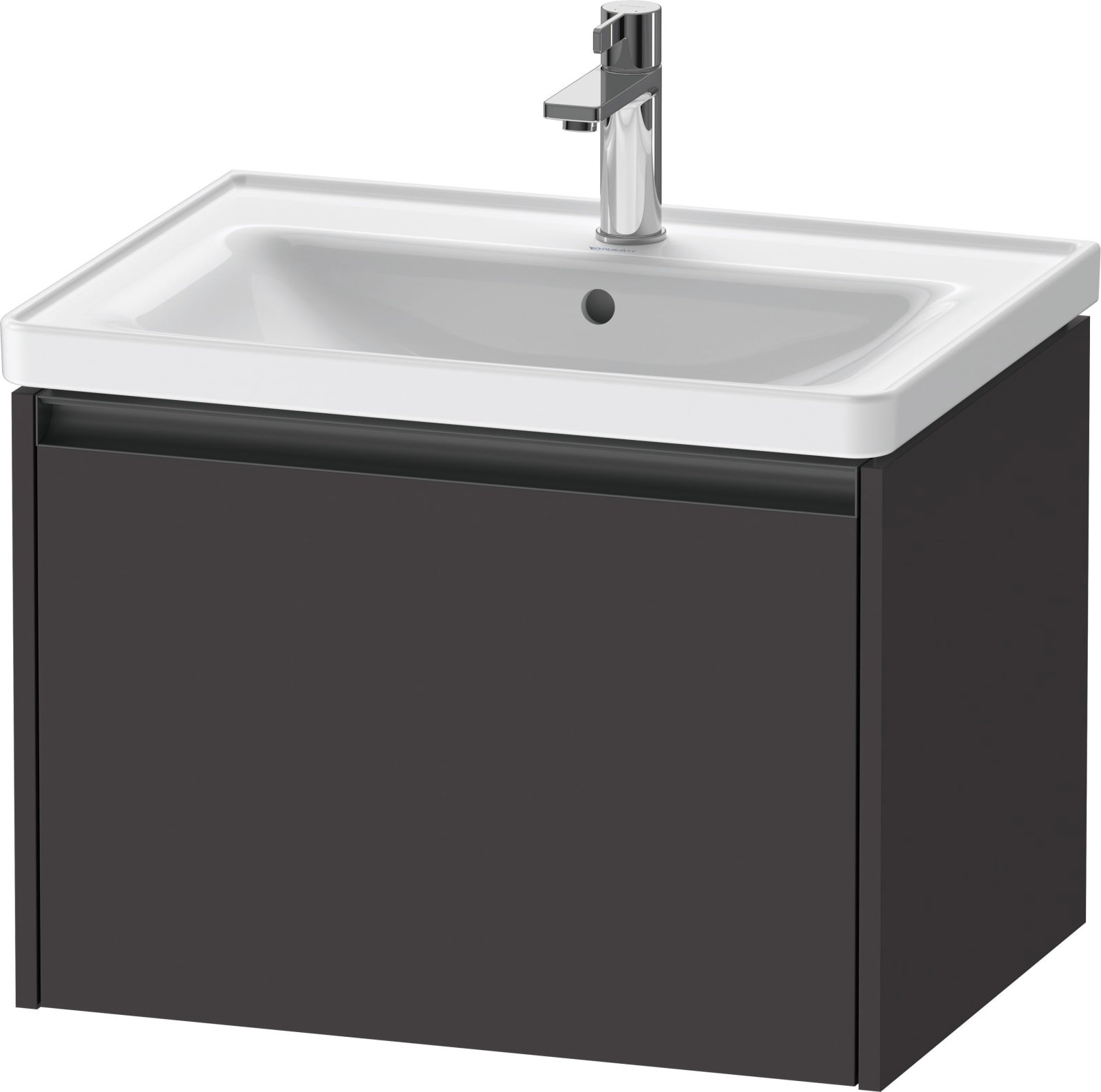 Duravit Ketho.2 Wastafelonderbouw hangend, Grafiet Supermat, rechthoekig, aantal grote lades: 1 – K25082080800000