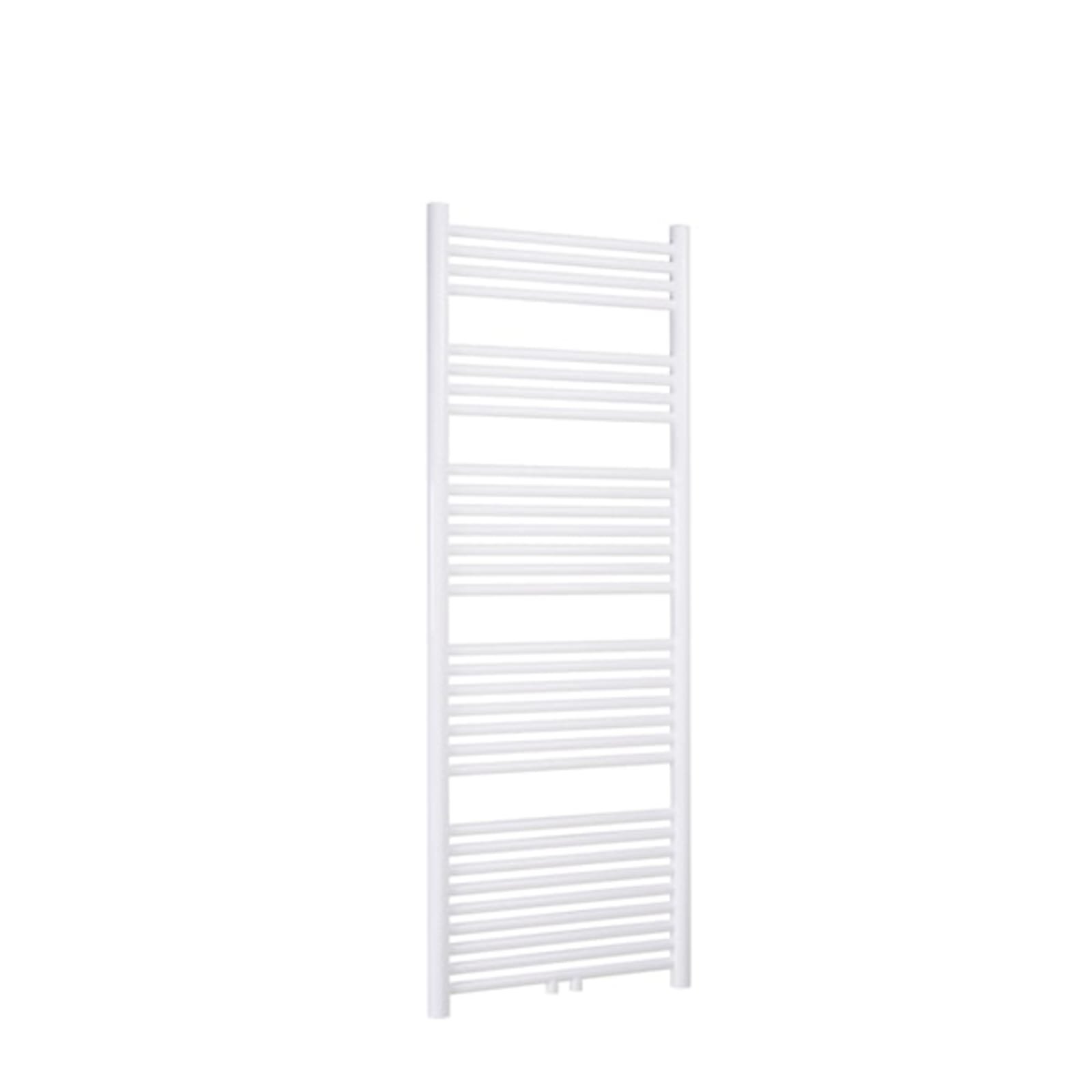 Thermrad Tone handdoekradiator 936W, Ronde stralingsbuis en collector, 6 aansluitingen, hxl 1800x550mm, wit RAL9016