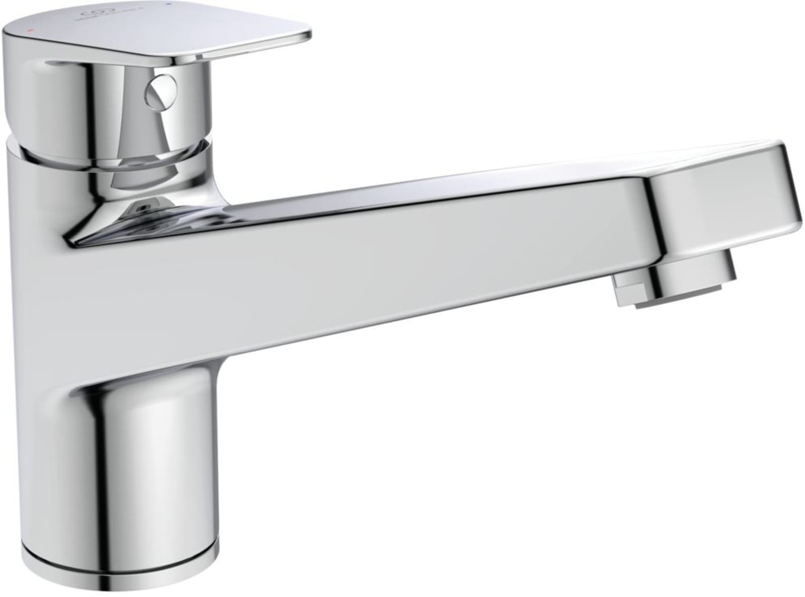 Ideal Standard Ceraplan keukenmengkraan laag 1 greeps, vast gegoten uitloop. Hoogte uitloop 134mm, chroom