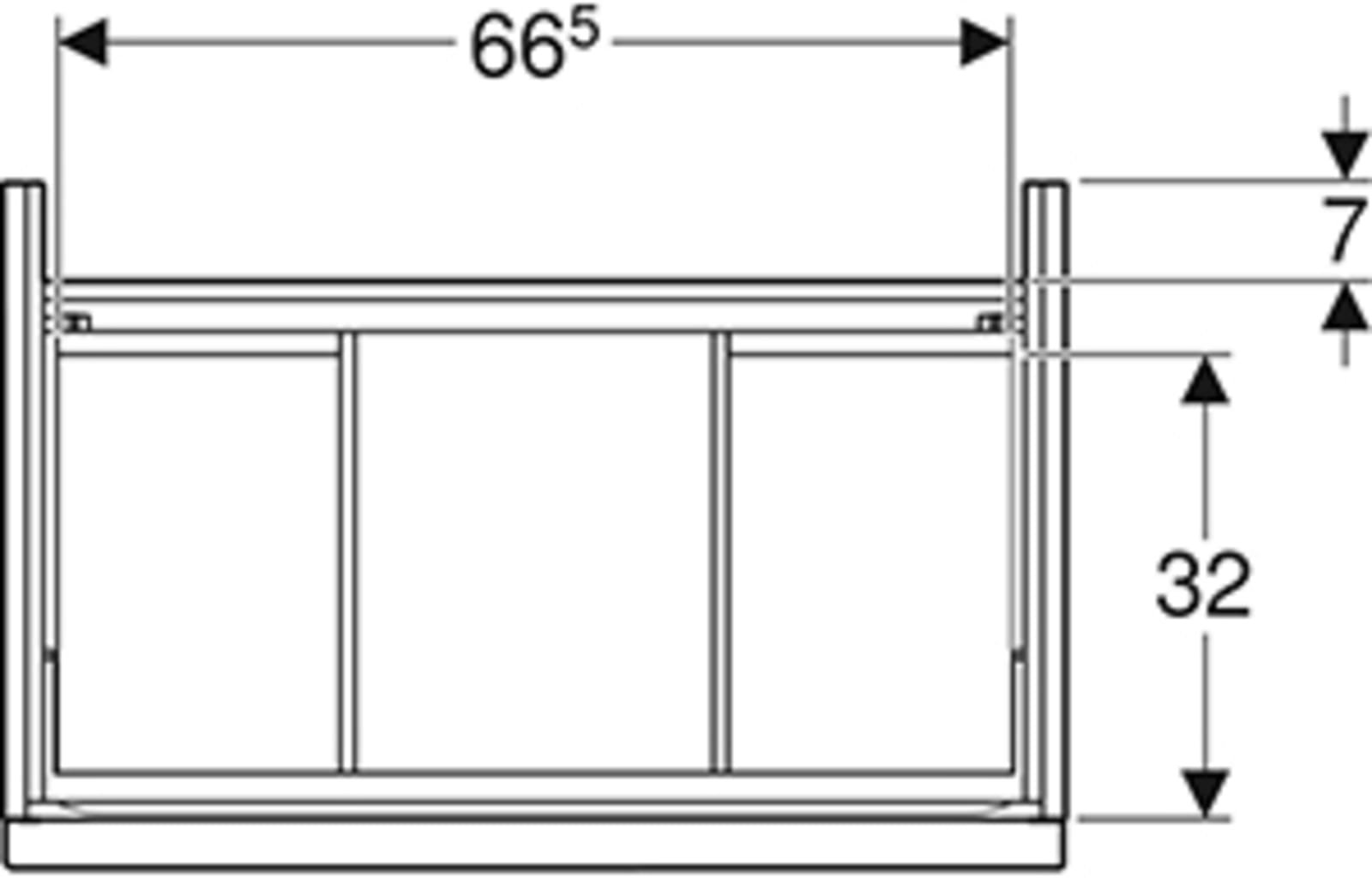 Geberit iCon wastafelonderkast wand, 2x laden, hxbxd 615x740x476mm, zandgrijs