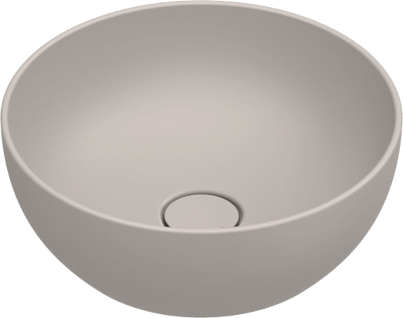Catalano Elice rond waskom, antibacterieel, zonder overloop. 40 cm dia er, h15 cm. Mat seta