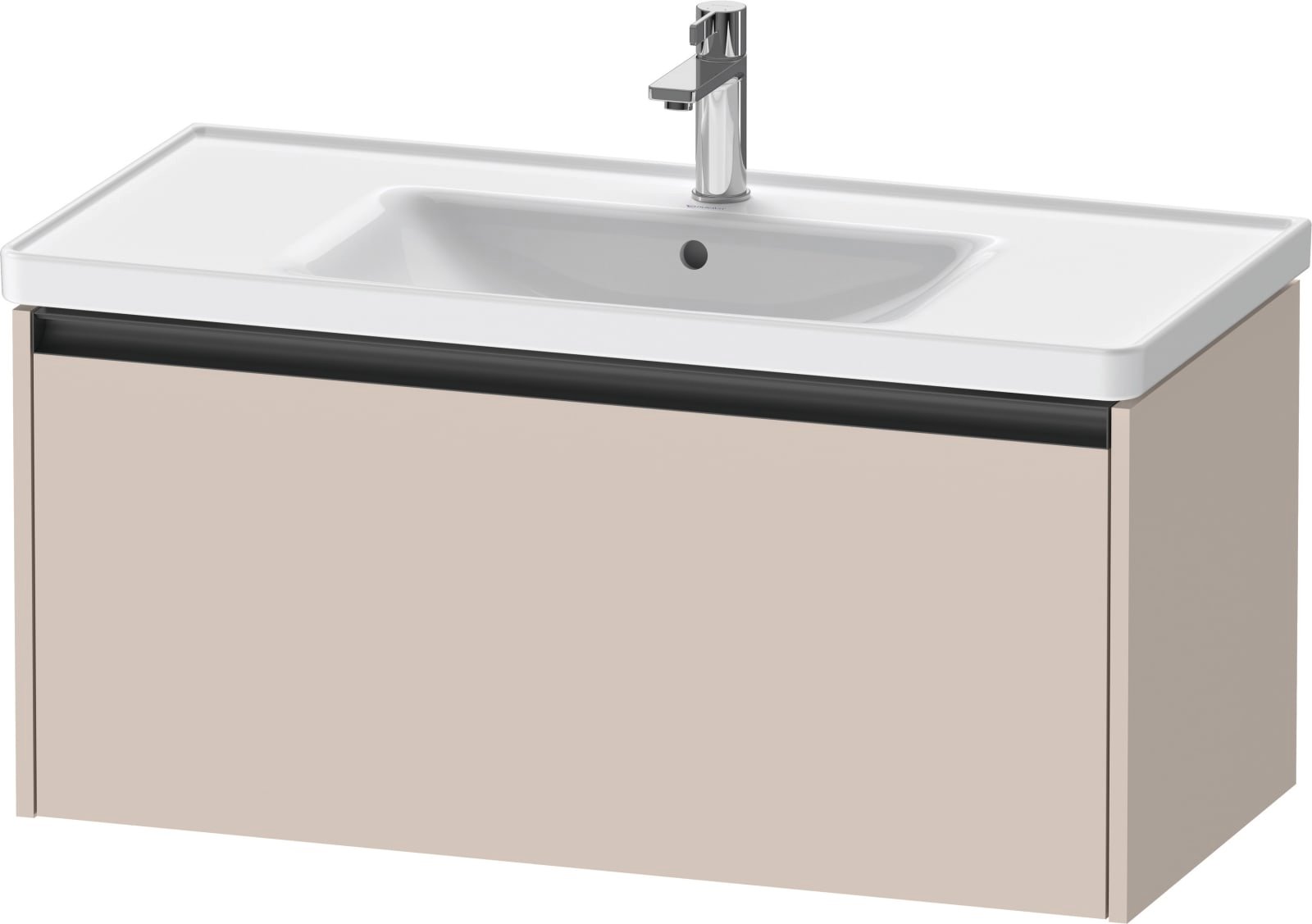 Duravit Ketho.2 Wastafelonderbouw hangend, Taupe Mat, rechthoekig, aantal grote lades: 1 – K25084091910000