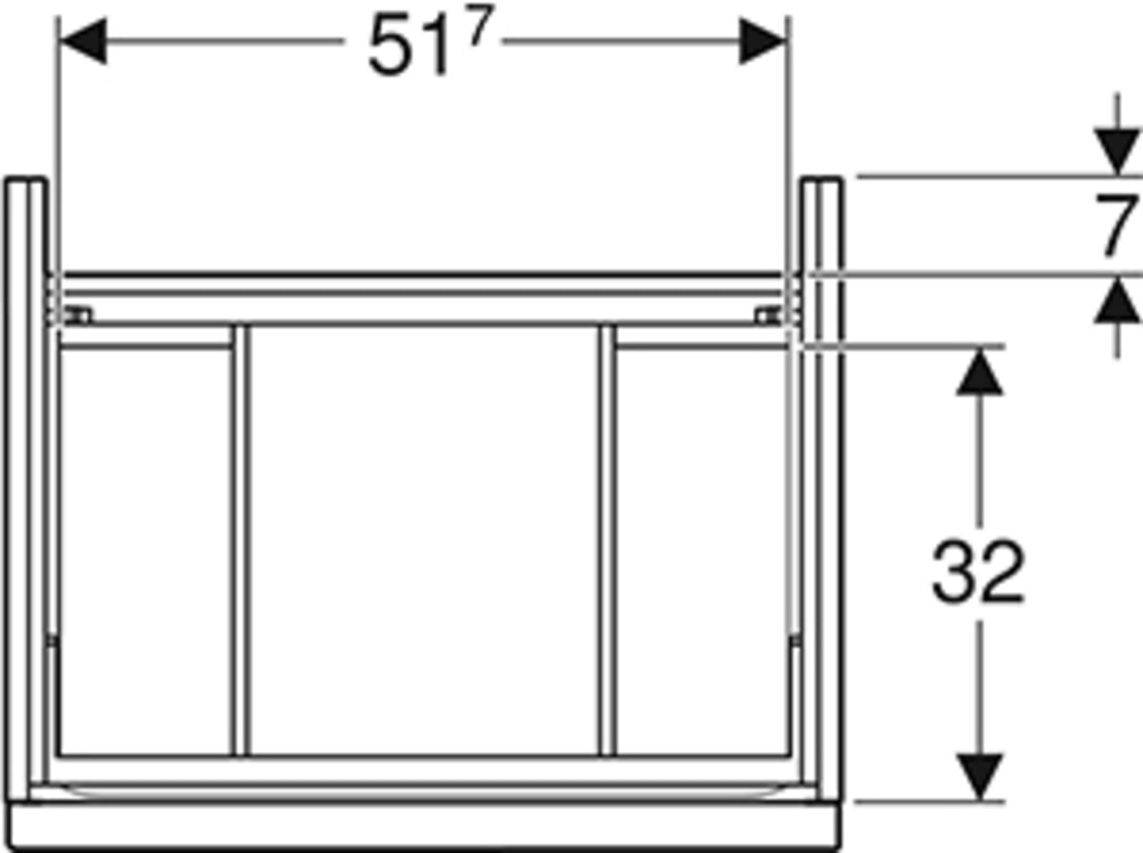 Geberit iCon wastafelonderkast wand, 2x laden, hxbxd 615x592x476mm, wit