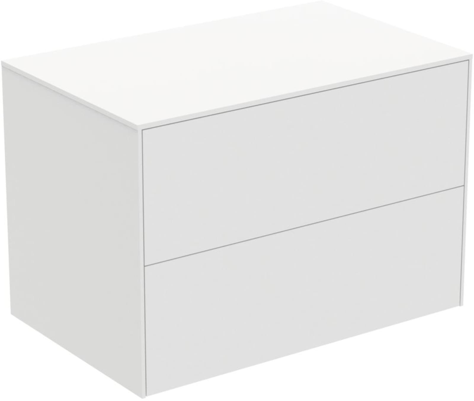 Ideal Standard Conca wastafelmeubel 800 x 500 x 550 mm, 2 laden. Inclusief afdekblad zonder uitsnijding, matt white