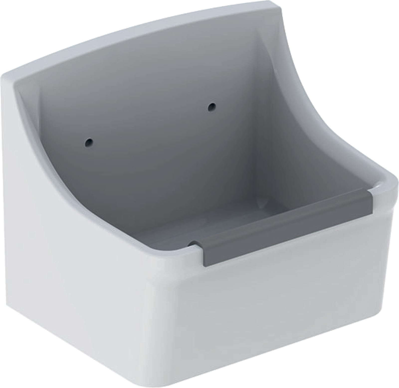Geberit 300 Basic Norma, Uitstortgootsteen, 1x spoelbak, met roostergaten, keramiek, 450 x 350 x 350mm (DxBxH), wit
