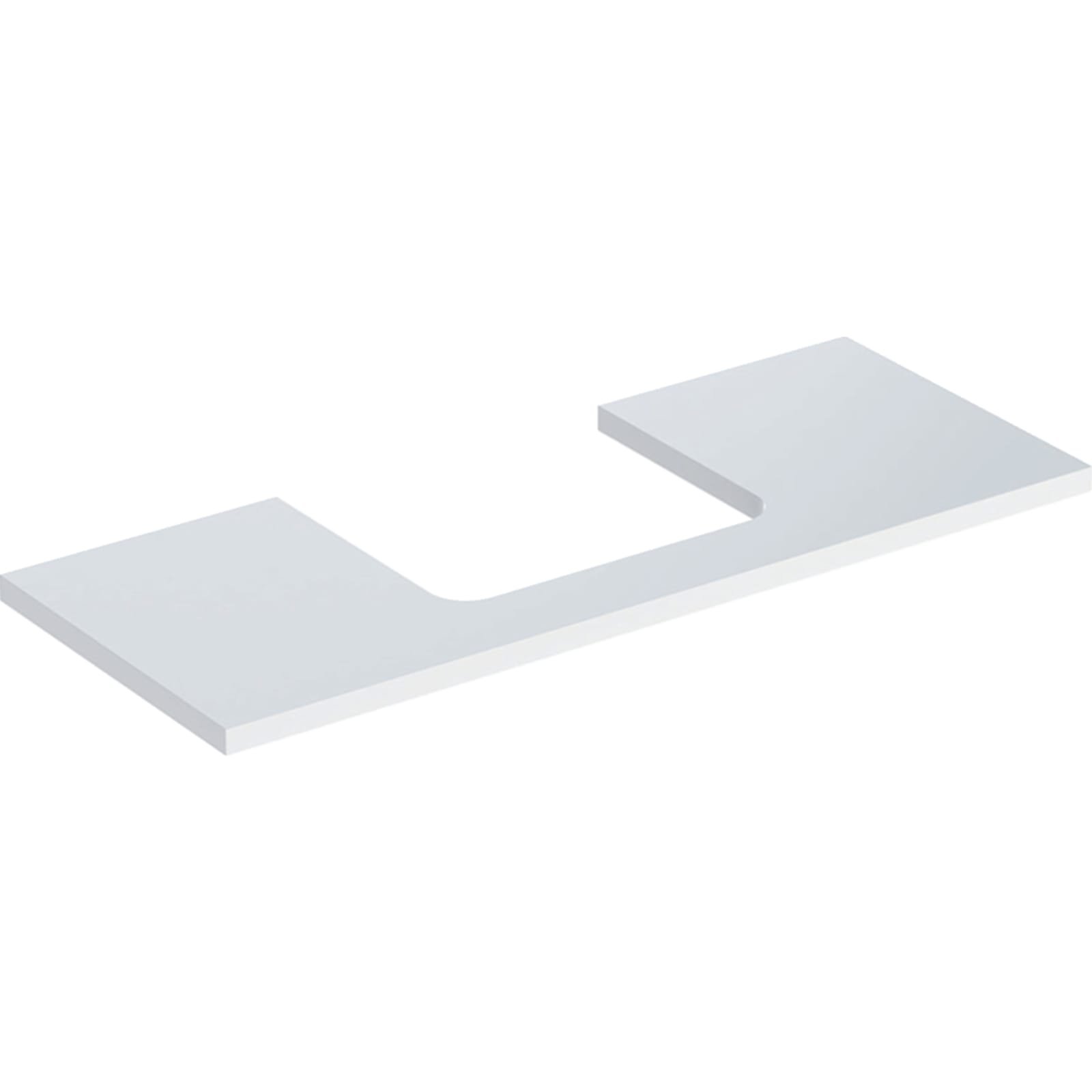 Geberit ONE wastafelblad voor opzetwastafel midden 120cm wit hoogglans