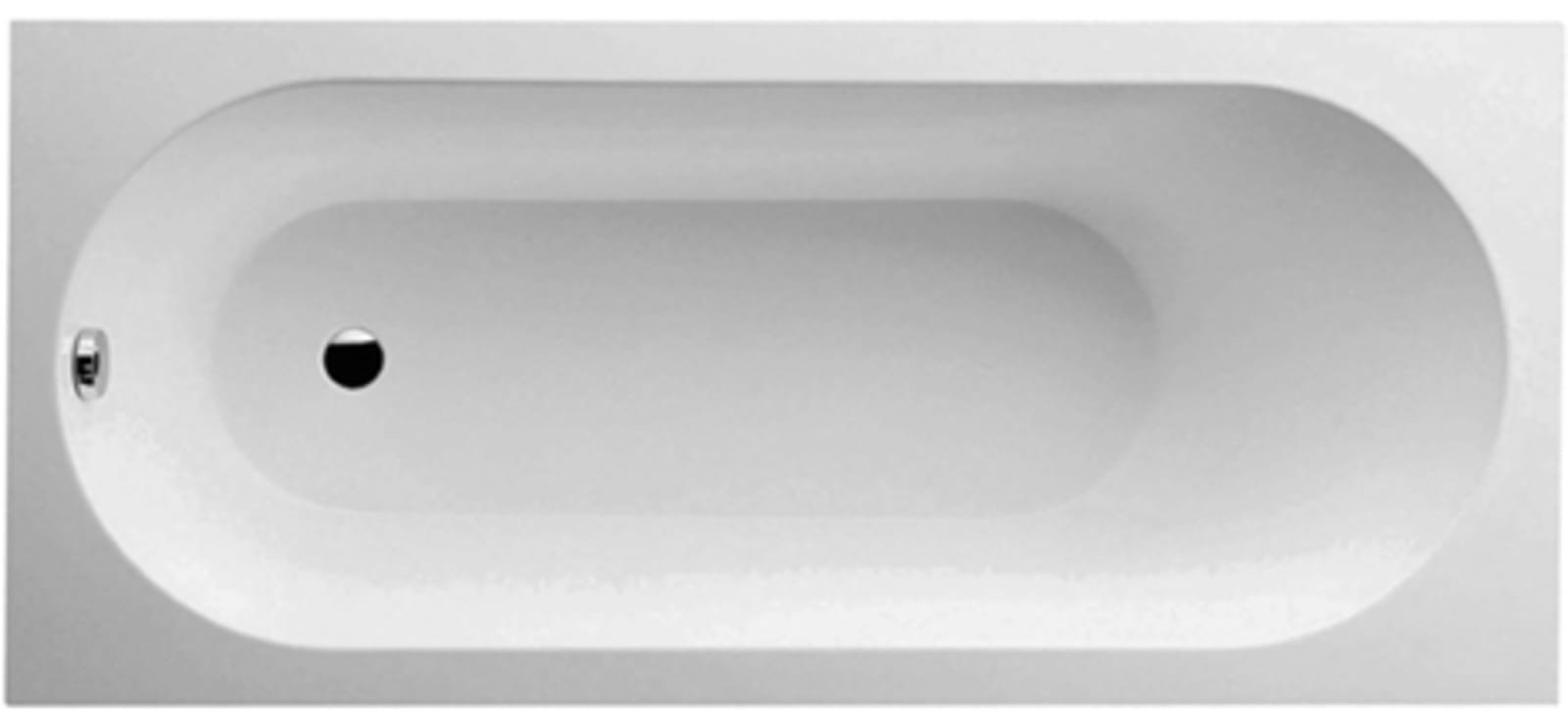 Villeroy & Boch, Oberon Solo rechthoek 1800 x 800, Airpool Entry, Quaryl, positie technische installatie 1, wit, inclusief poten