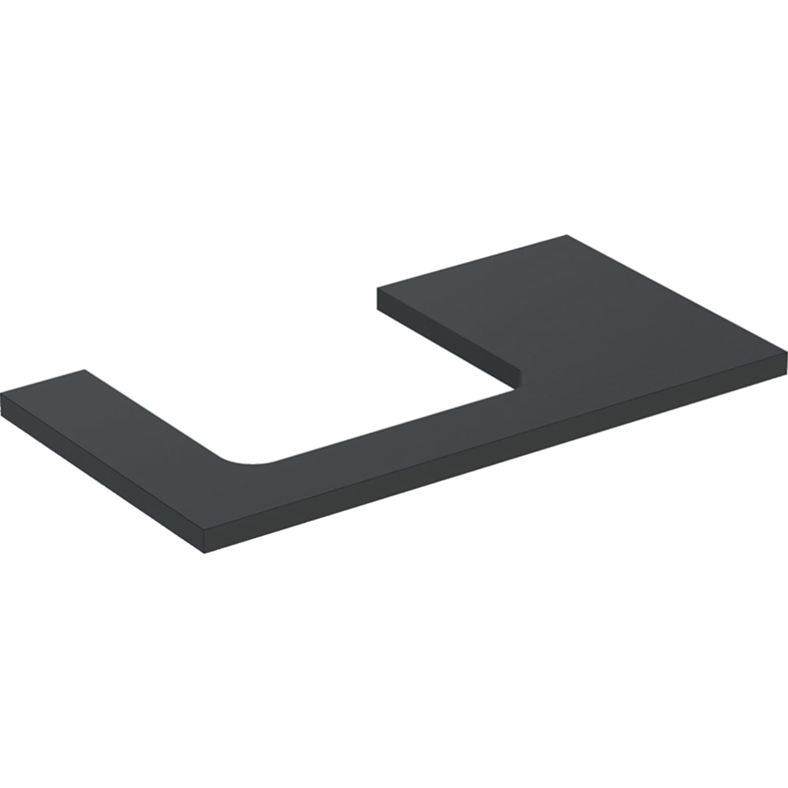 Geberit ONE wastafelblad voor opzetwastafel links 90cm lava mat