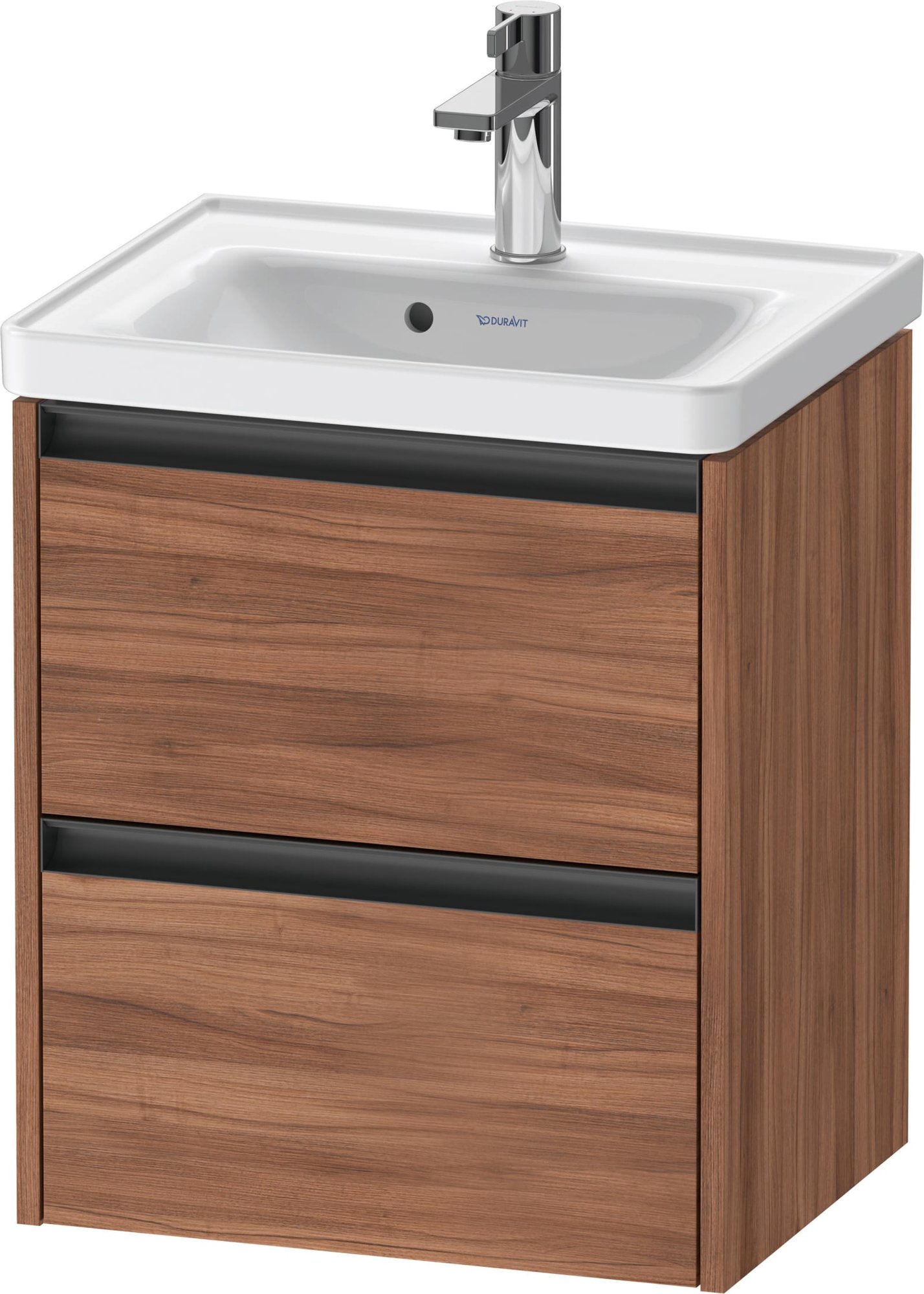 Duravit Ketho.2 Wastafelonderbouw hangend, Noten Mat, rechthoekig, aantal kleine lades: 2 – K25280079790000