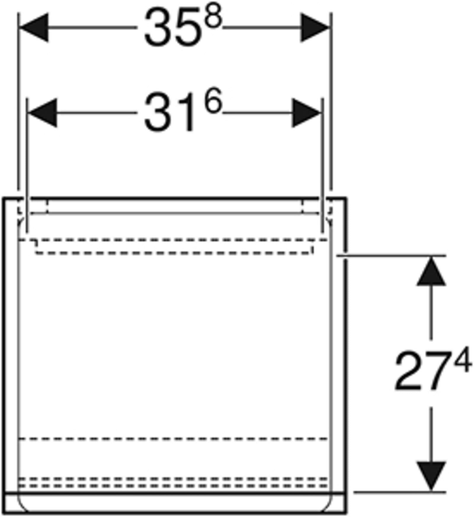 Geberit Renova Plan half hoge kast met 2 deuren 1 lade 39x105cm, lava mat