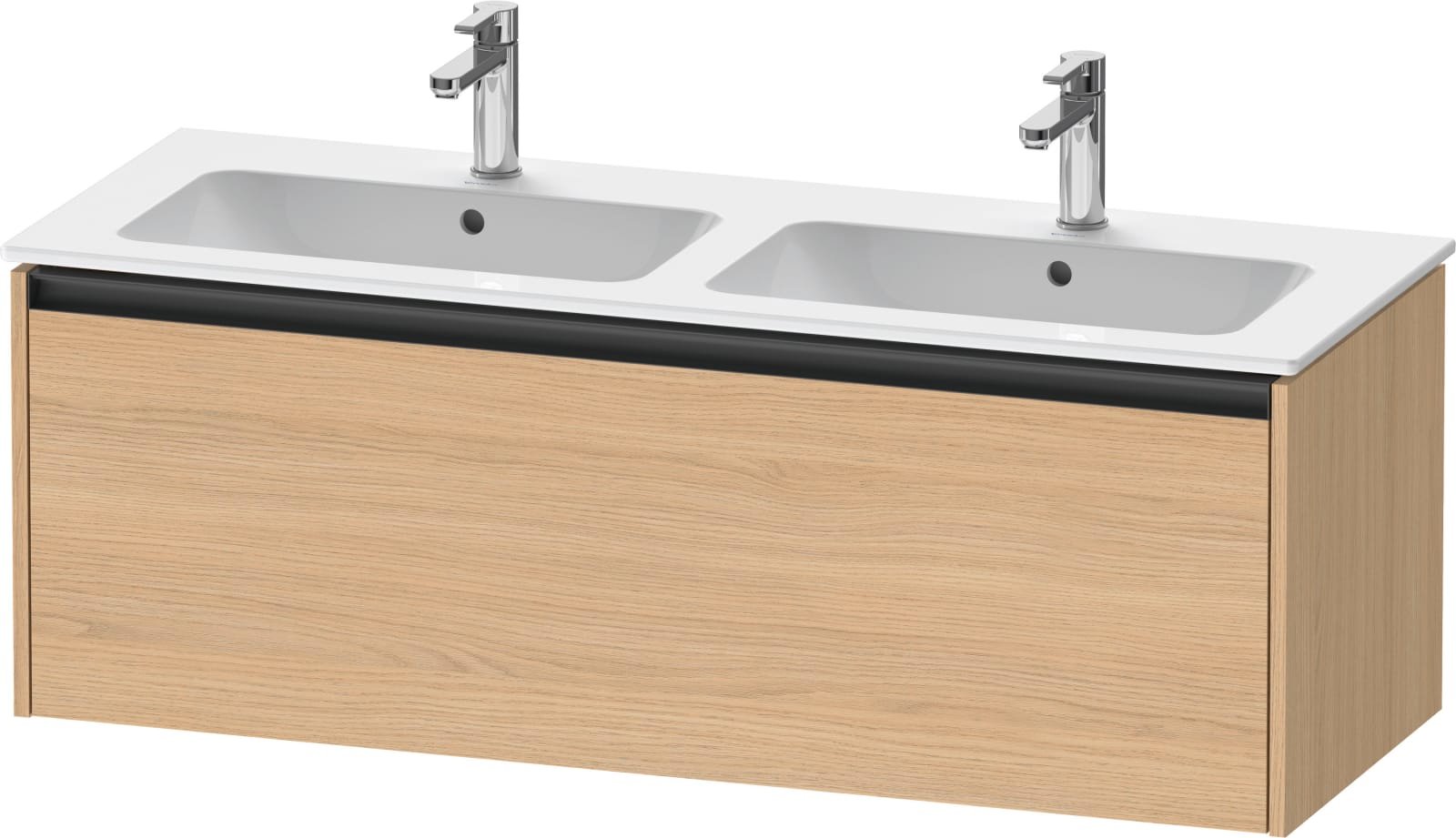 Duravit Ketho.2 Wastafelonderbouw hangend, Natuur eiken Mat, rechthoekig, aantal grote lades: 1 – K25066030300000