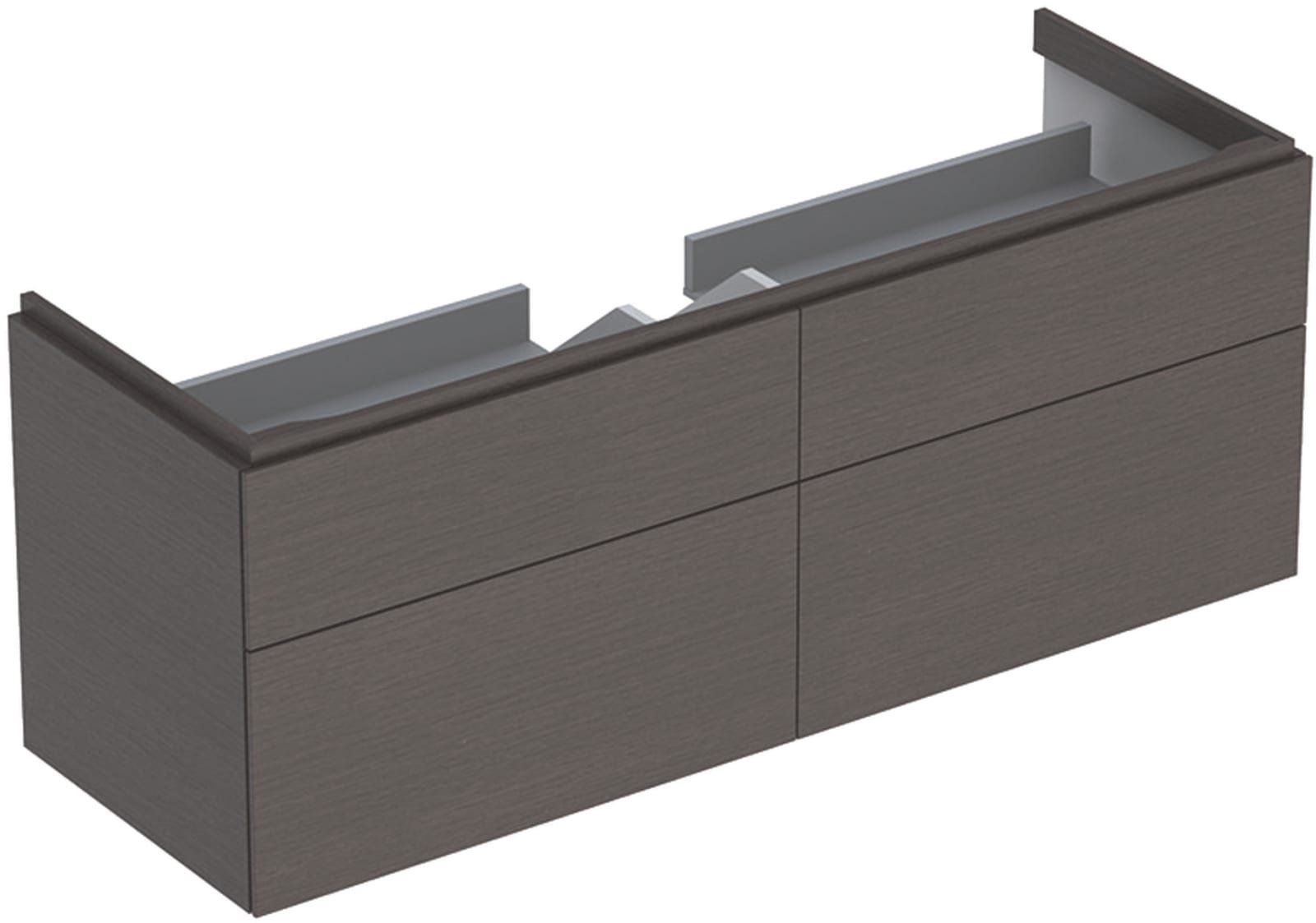 Geberit Xeno2 wastafelonderkast, 4 laden, soft-close, wandmontage, hxbxd 530x1374x462mm, scultura grijs
