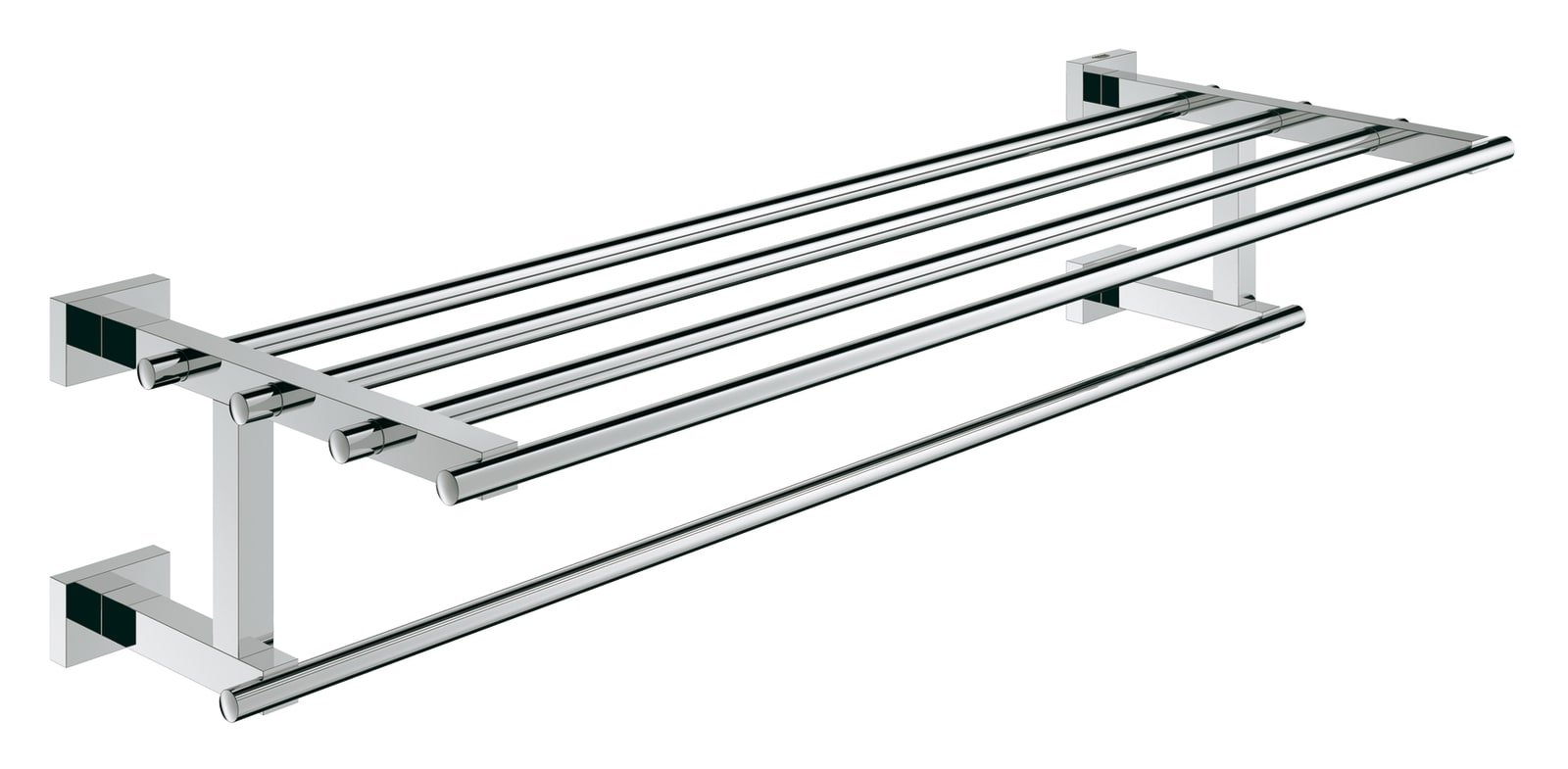 Grohe Essentials Cube, Handdoekrek, rechthoekig, wand, 1x etage, 4-gats, chroom