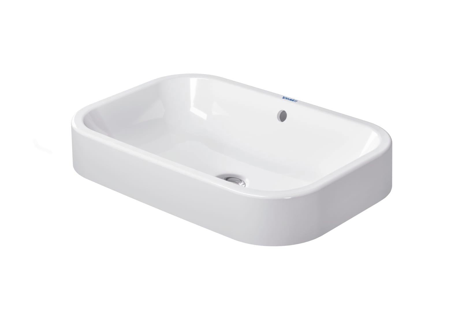 Duravit Happy D.2 Opzetwastafel 600 mm Wit Hoogglans, aantal kraangaten per wasplaats: 0, overloop, geslepen – 2314600000