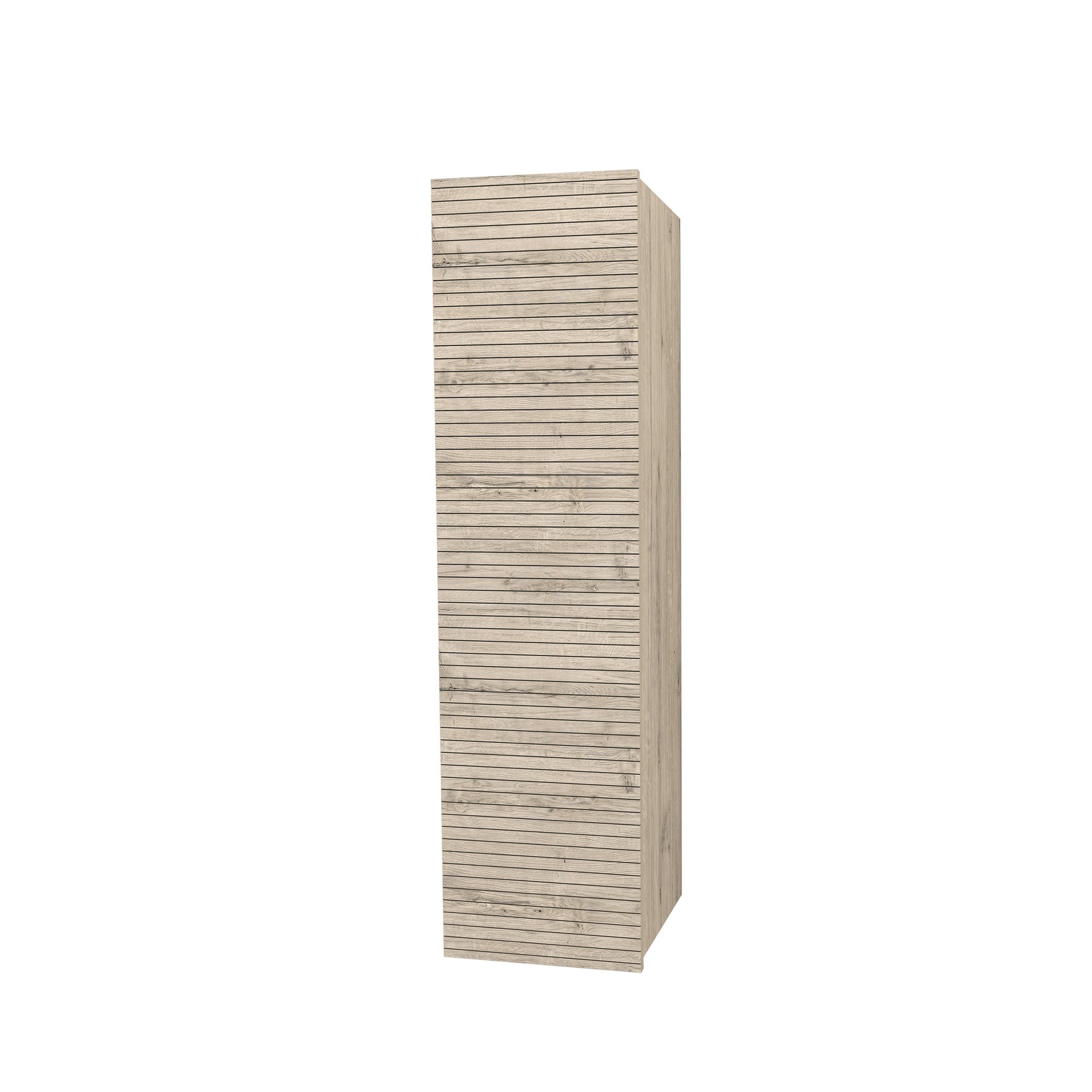 ELITE KOLOMKAST MET HORIZONTAAL RELIËF (135CM) - LICHT HOUT