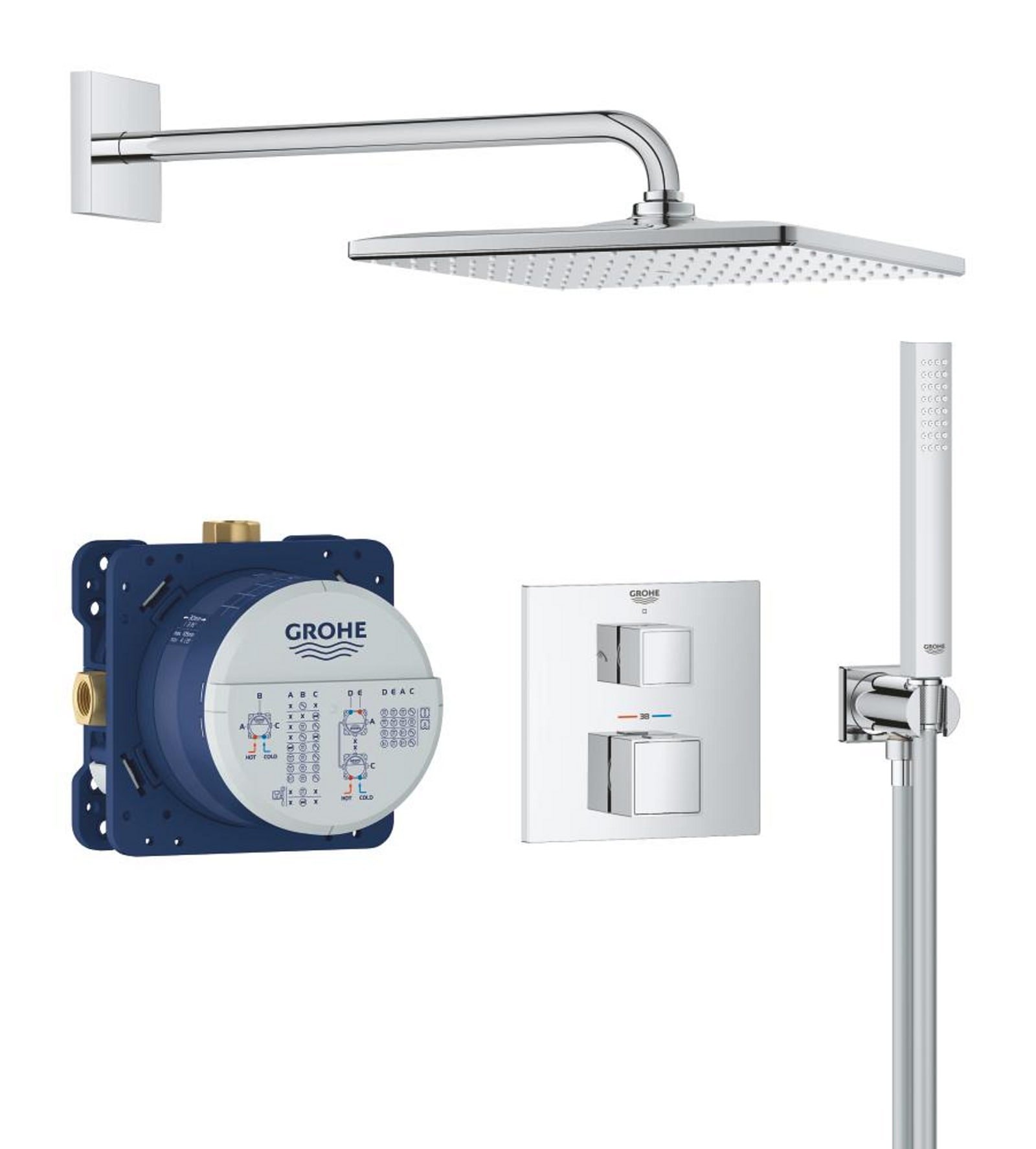 Grohe Precision Cube Met Omstel Shower Set 310 9,5 L/M