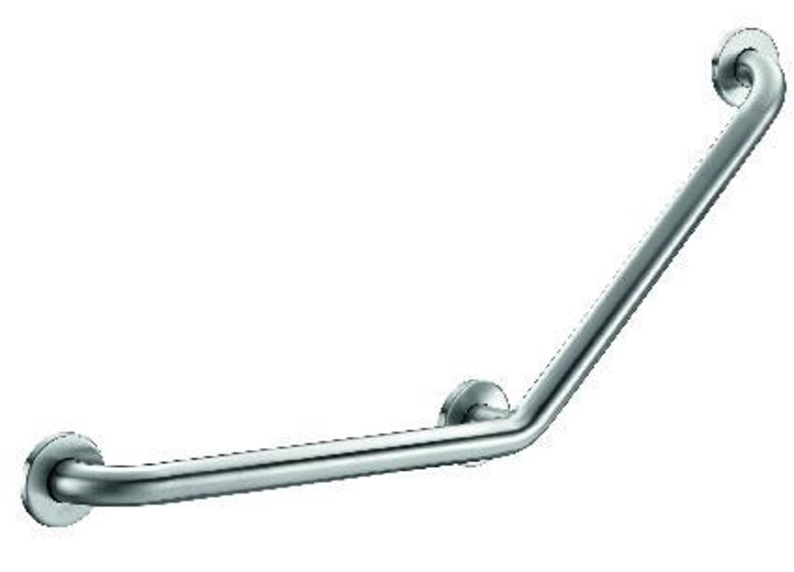 Delabie greep 135° Ø32 400x400, 3 bevestigingspunten, rvs mat gepolijst