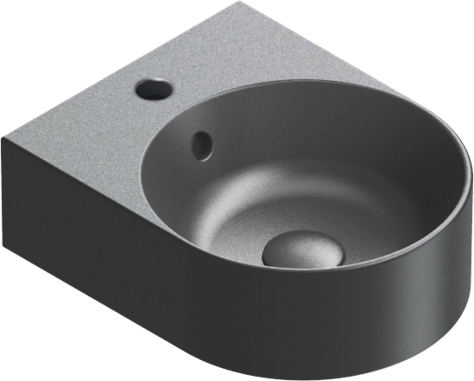 Catalano Zero fontein 30X38 Kraangat S.Black, Minuta collection Mat zwart