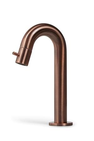 Blue Label Viby fonteinkraan laag model, geborsteld koper