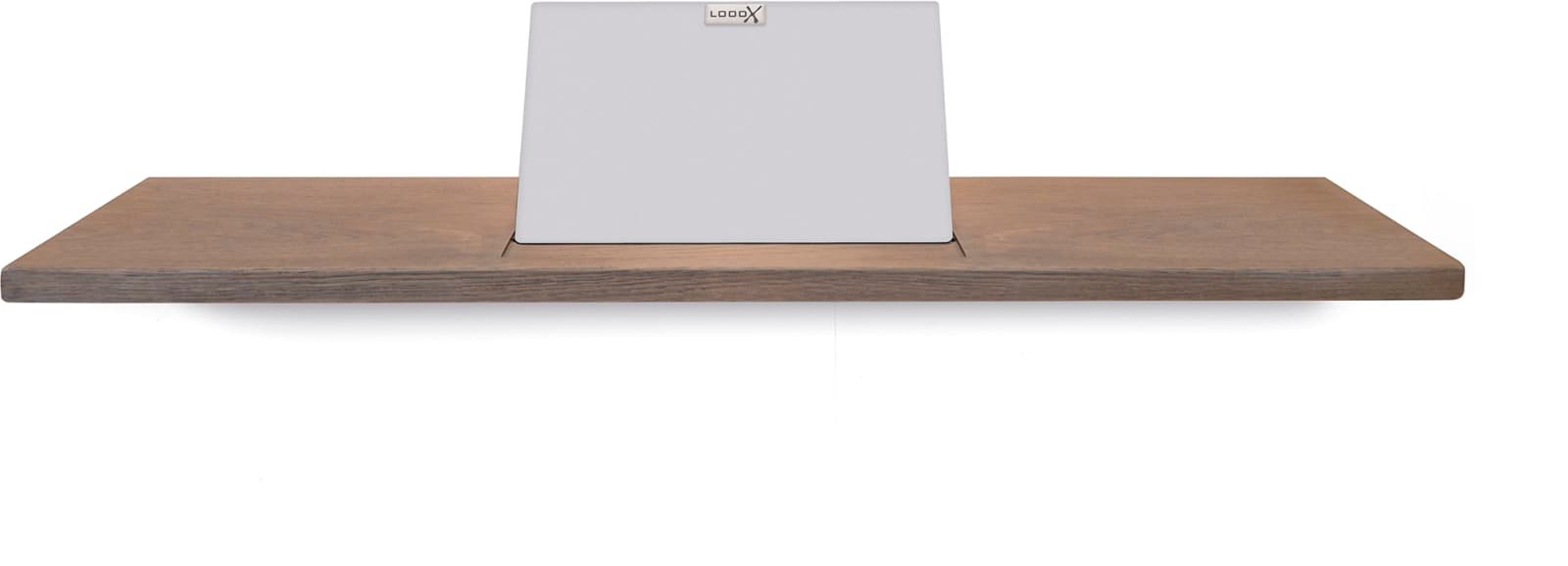 LoooX Wooden bad plank 78 cm, massief eiken 'old grey', mat wit