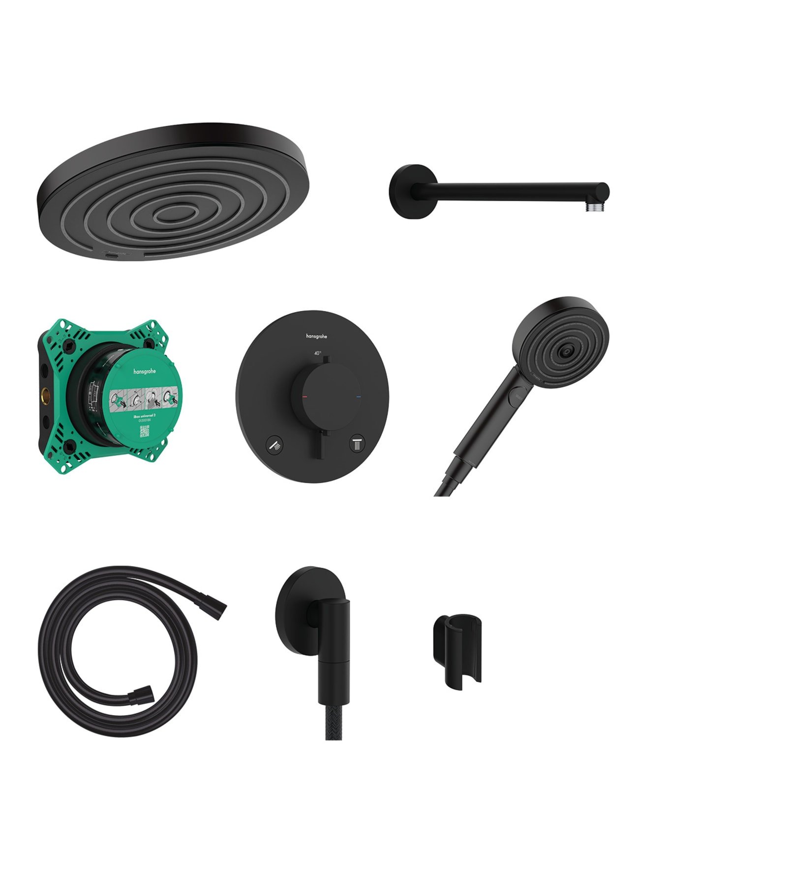 Hansgrohe Pulsify S 260 1j Ecostat Comfort S thermostatische inbouwset mat zwart