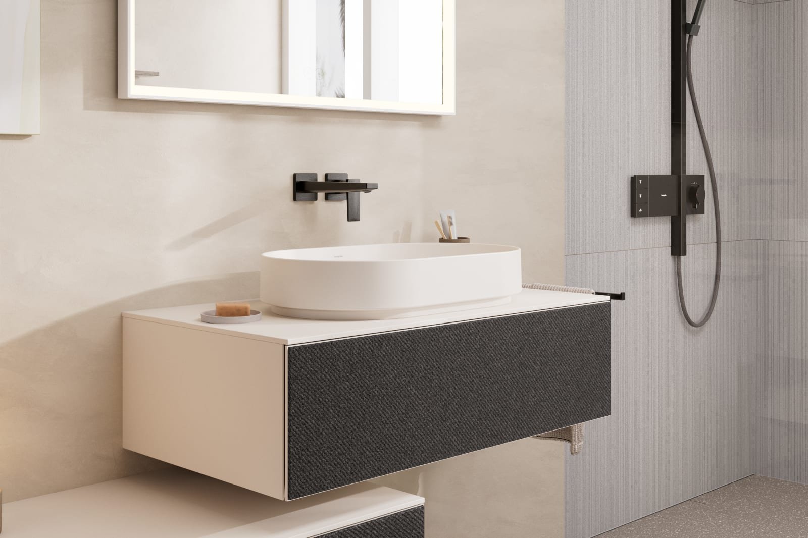 Hansgrohe Xevolos E meubel 980x550, 1la, SMB cons opb wastafel gesl, front TDG